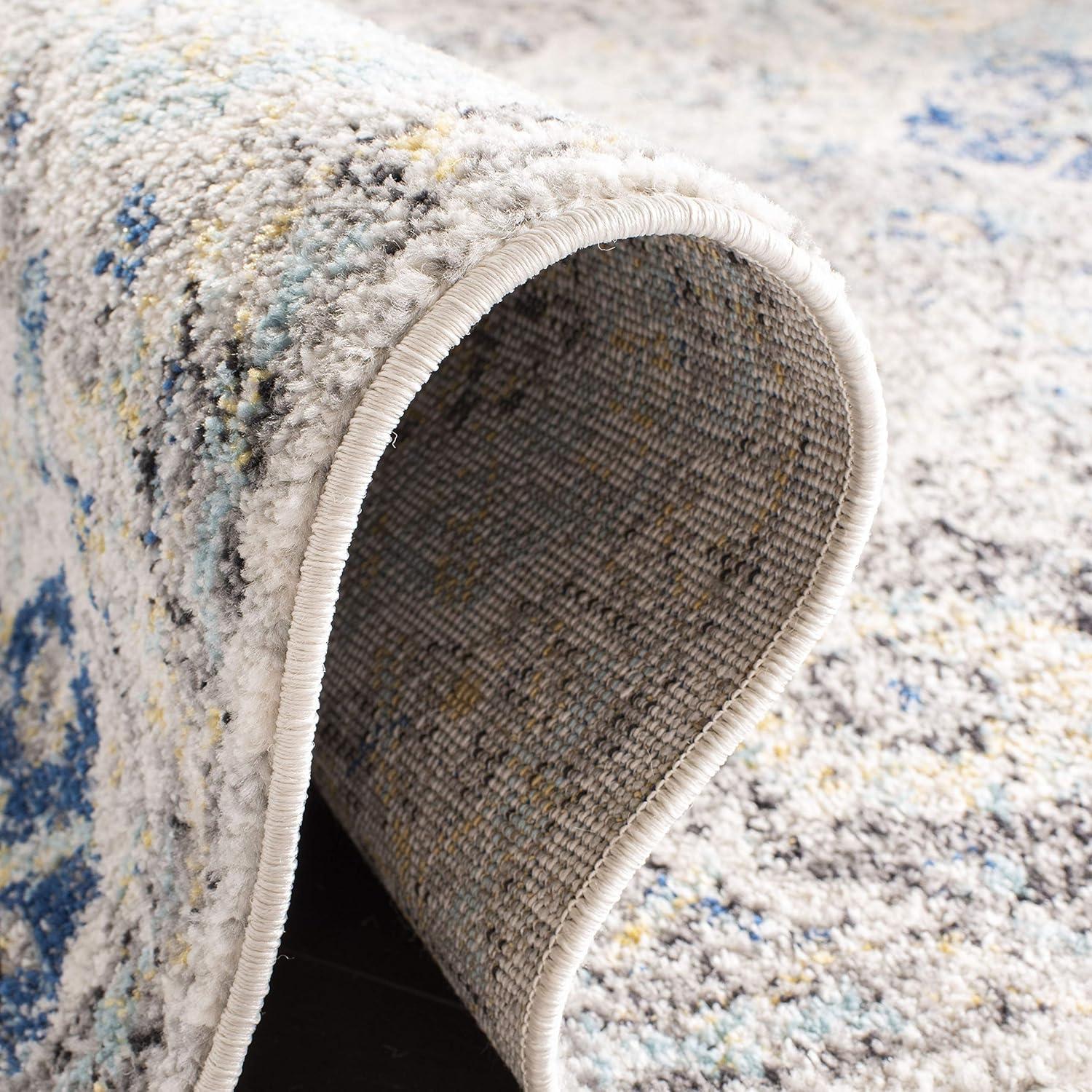 Madison MAD611 Power Loomed Indoor Area Rug - Ivory/Aqua - 9'x9' - Safavieh
