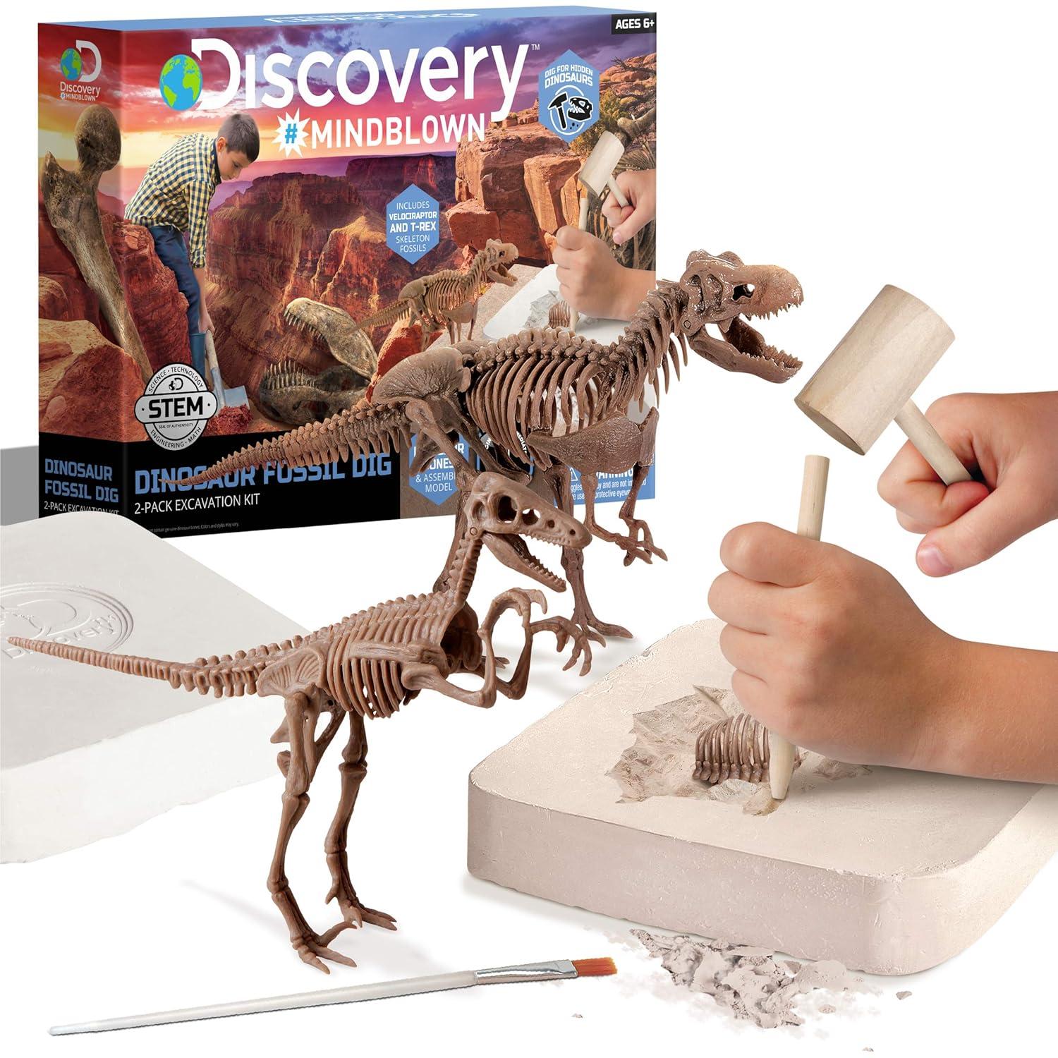 Discovery Mindblown Dinosaur Fossil Dig Excavation Kit with Tools