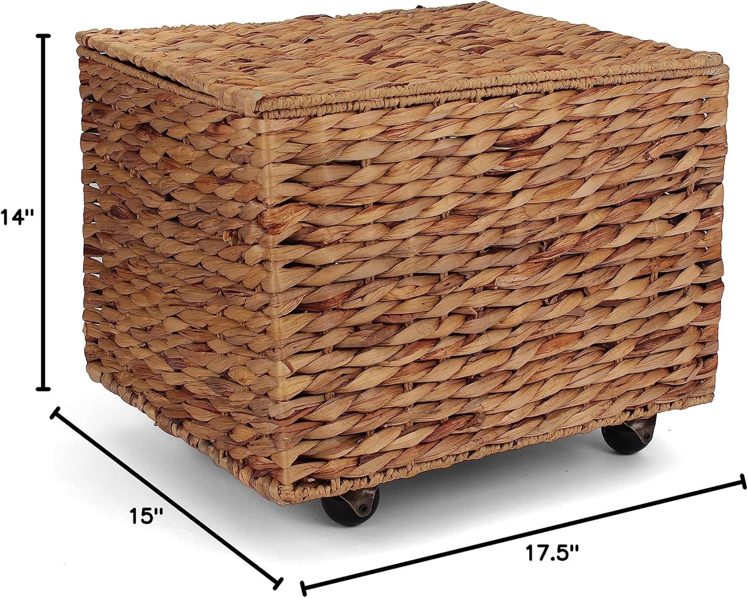 Seagrass Rolling File Cabinet Natural - Letter