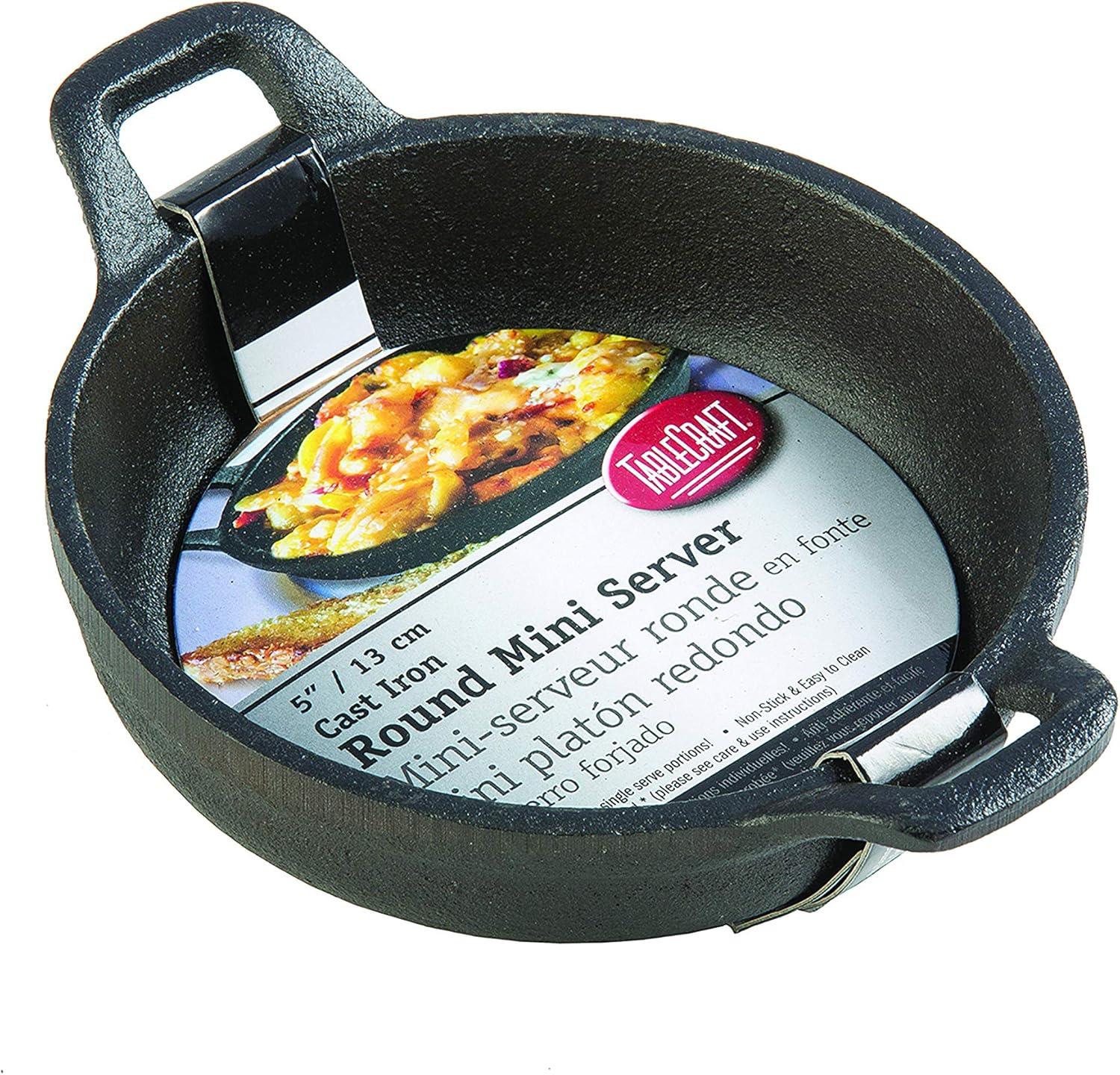 Elegant Black Cast Iron 8 oz Round Mini Server