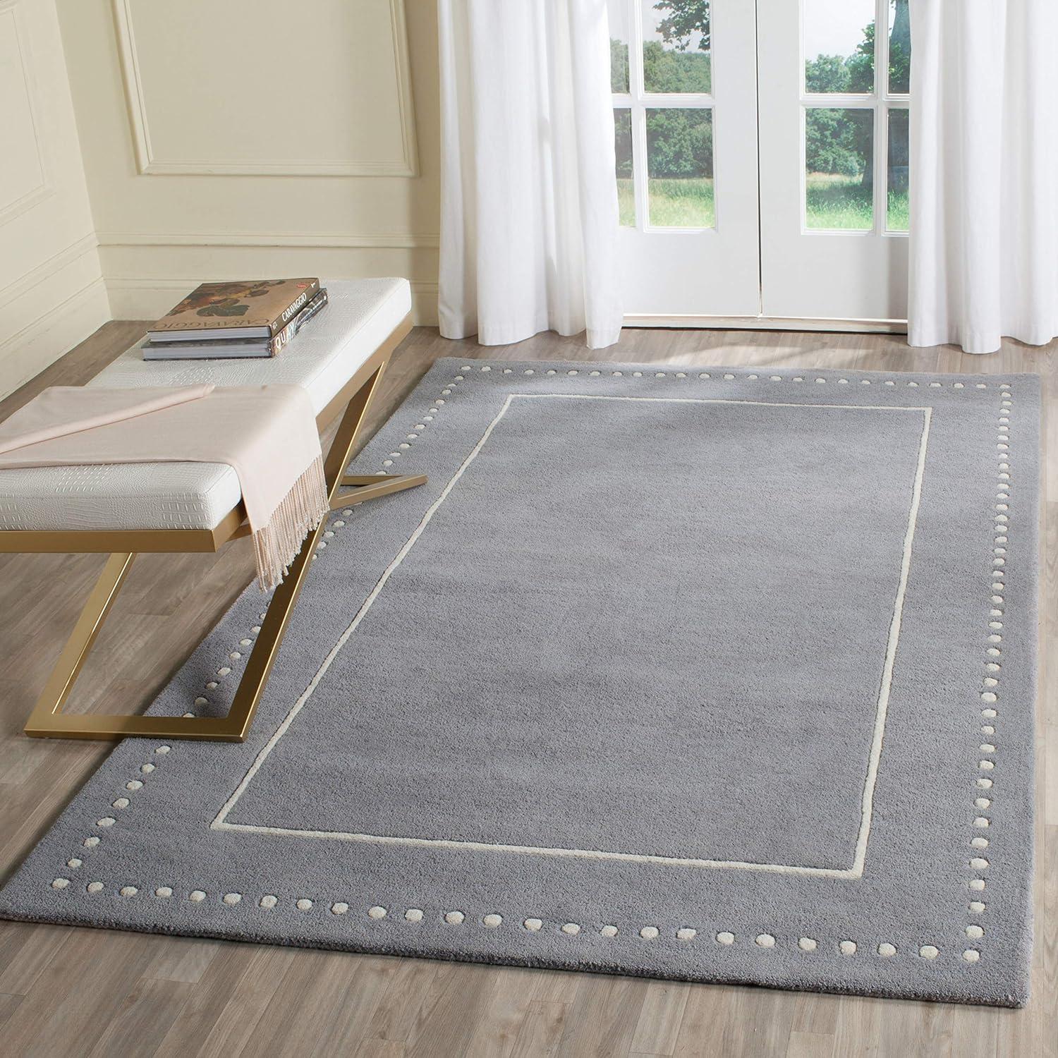 Ivory and Silver Hand-Tufted Wool Accent Rug 2' x 3'