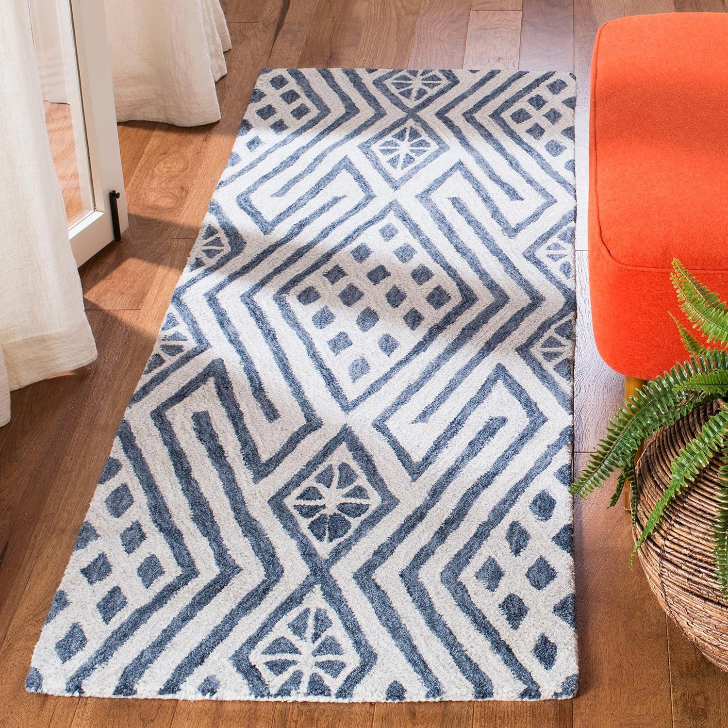 Micro-Loop MLP611 Hand Tufted Area Rug - Blue/Ivory - 8'x10' - Safavieh.