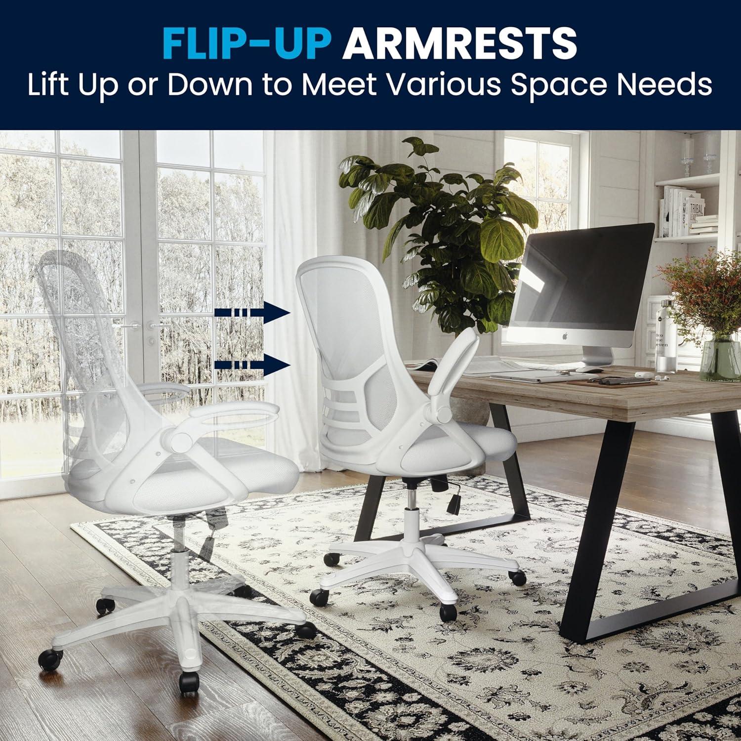 Flash Furniture Cappello High-Back Mesh Swivel Ergonomic Office Chair with Flip-Up Arms