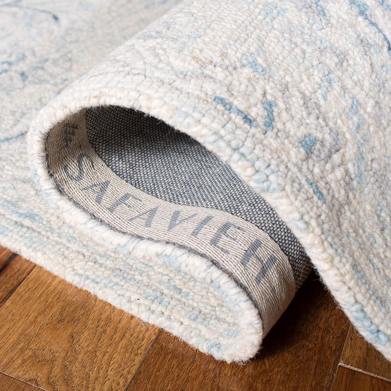 Micro-Loop MLP506 Hand Tufted Area Rug - Light Blue/Ivory - 5'x5' - Safavieh.