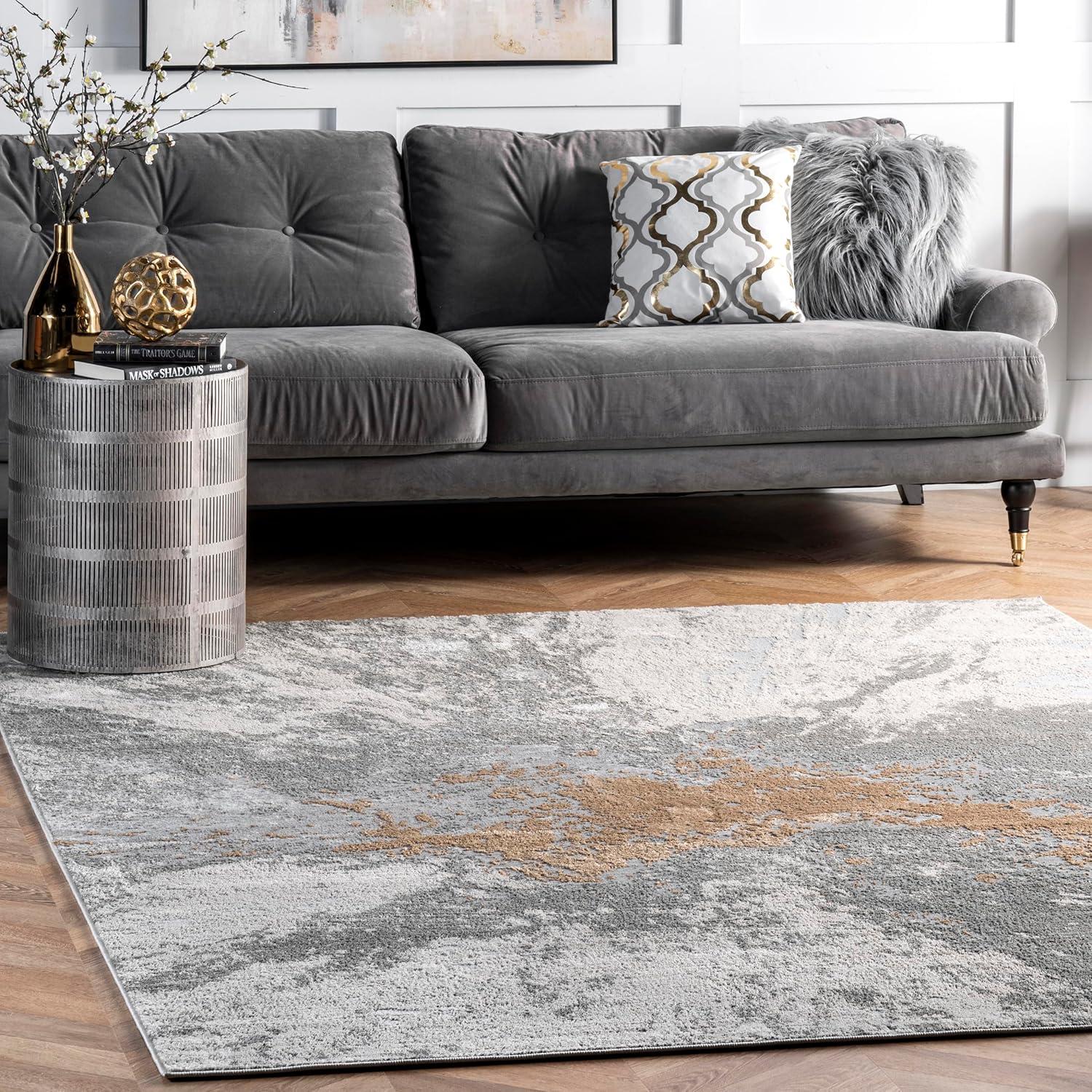 nuLOOM Cyn Abstract Area Rug, 10' x 14', Silver