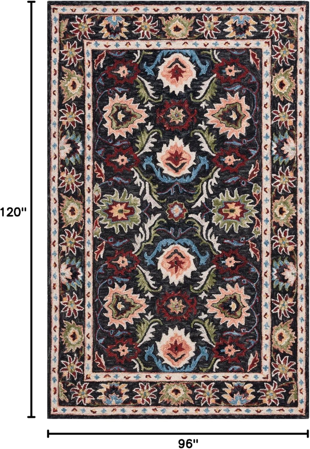 SAFAVIEH Blossom Lars Floral Area Rug, Black/Ivory, 8' x 10'