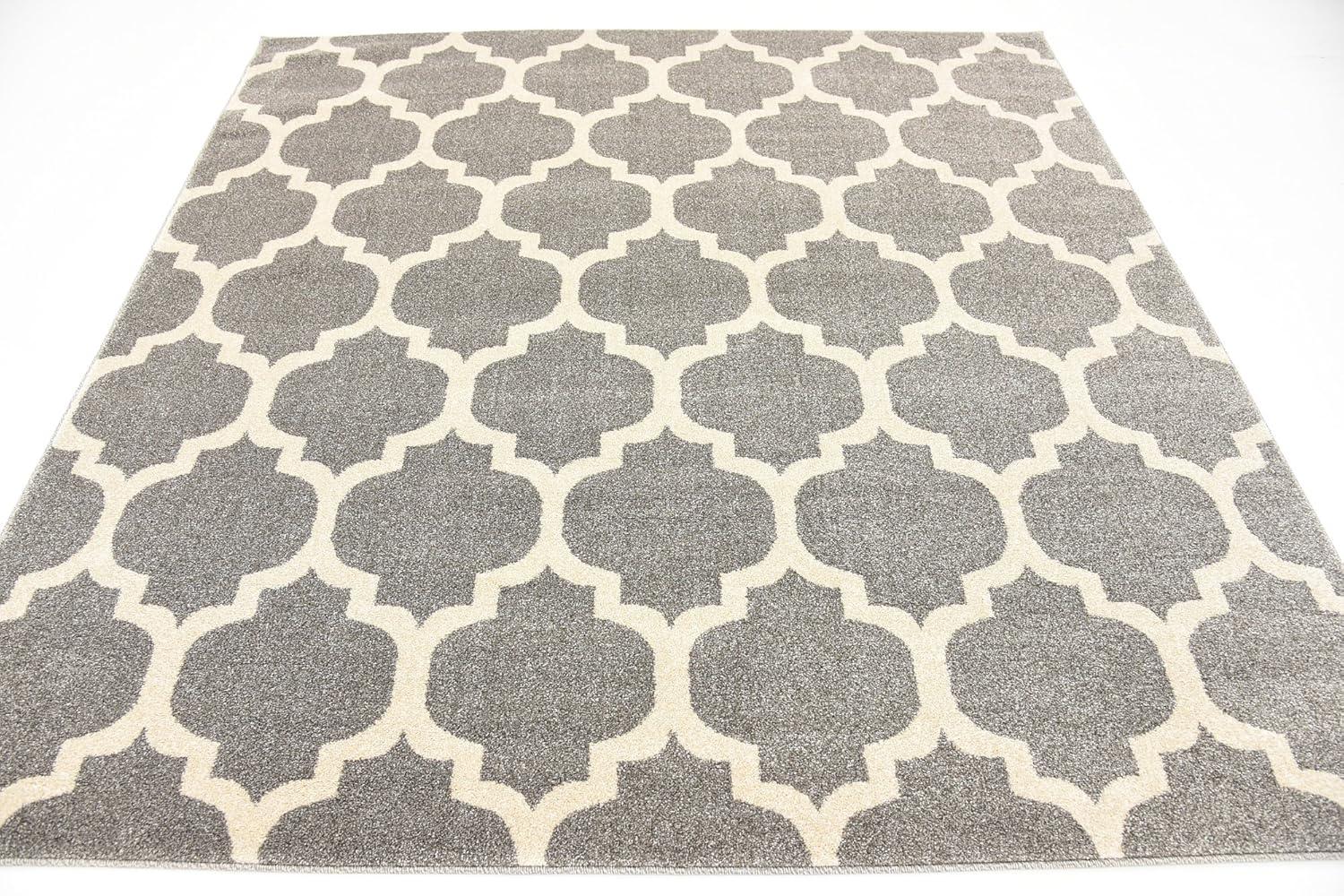 Unique Loom 5' 4 x 6' 1 Trellis Philadelphia Dark Gray Area Rug