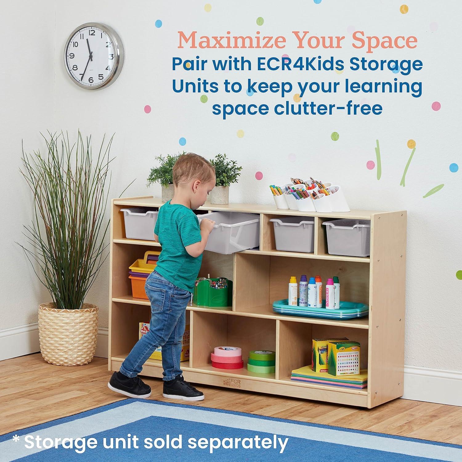 ECR4Kids ECR4Kids Scoop Front Storage Bin, Multipurpose Organization, 5-Piece (Set of 5)