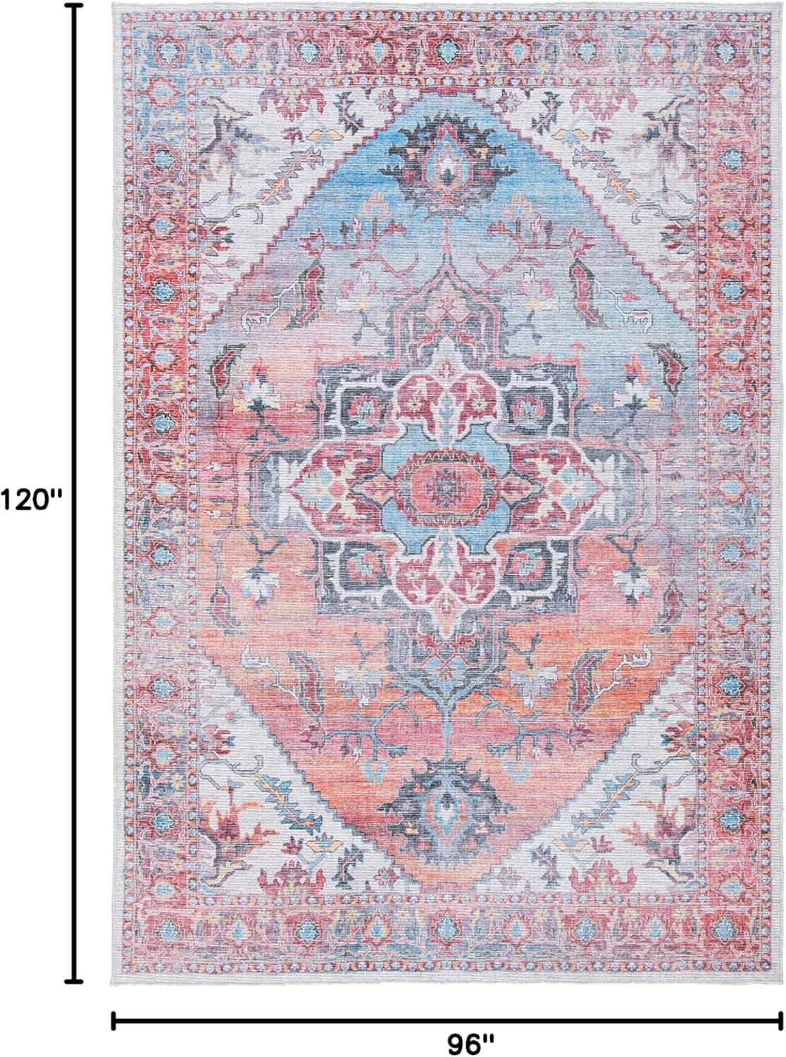 Katelyn Oriental Pink/Blue/Black/Ivory Area Rug