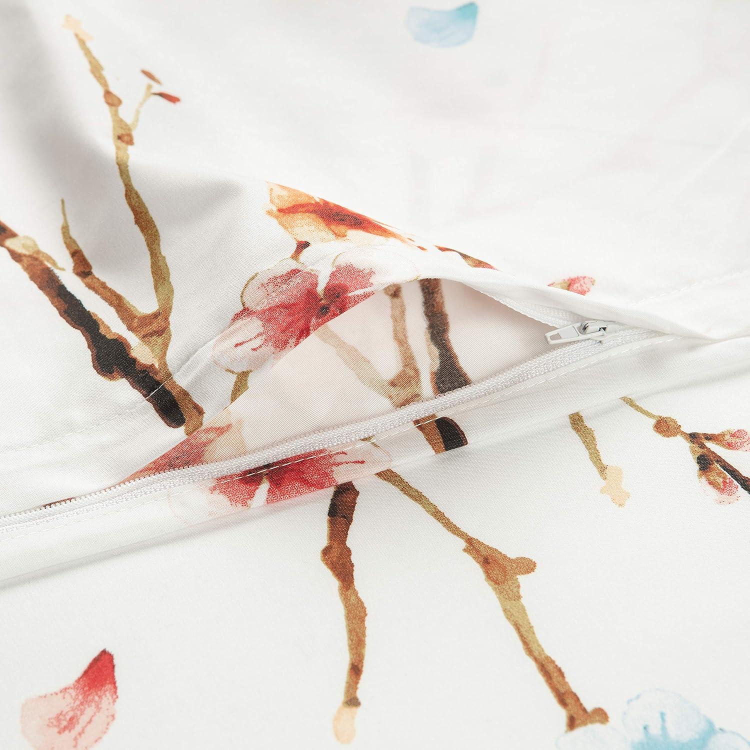 Chanasya Ultra Soft Sakura Cherry Tree Reversible Duvet Cover Set