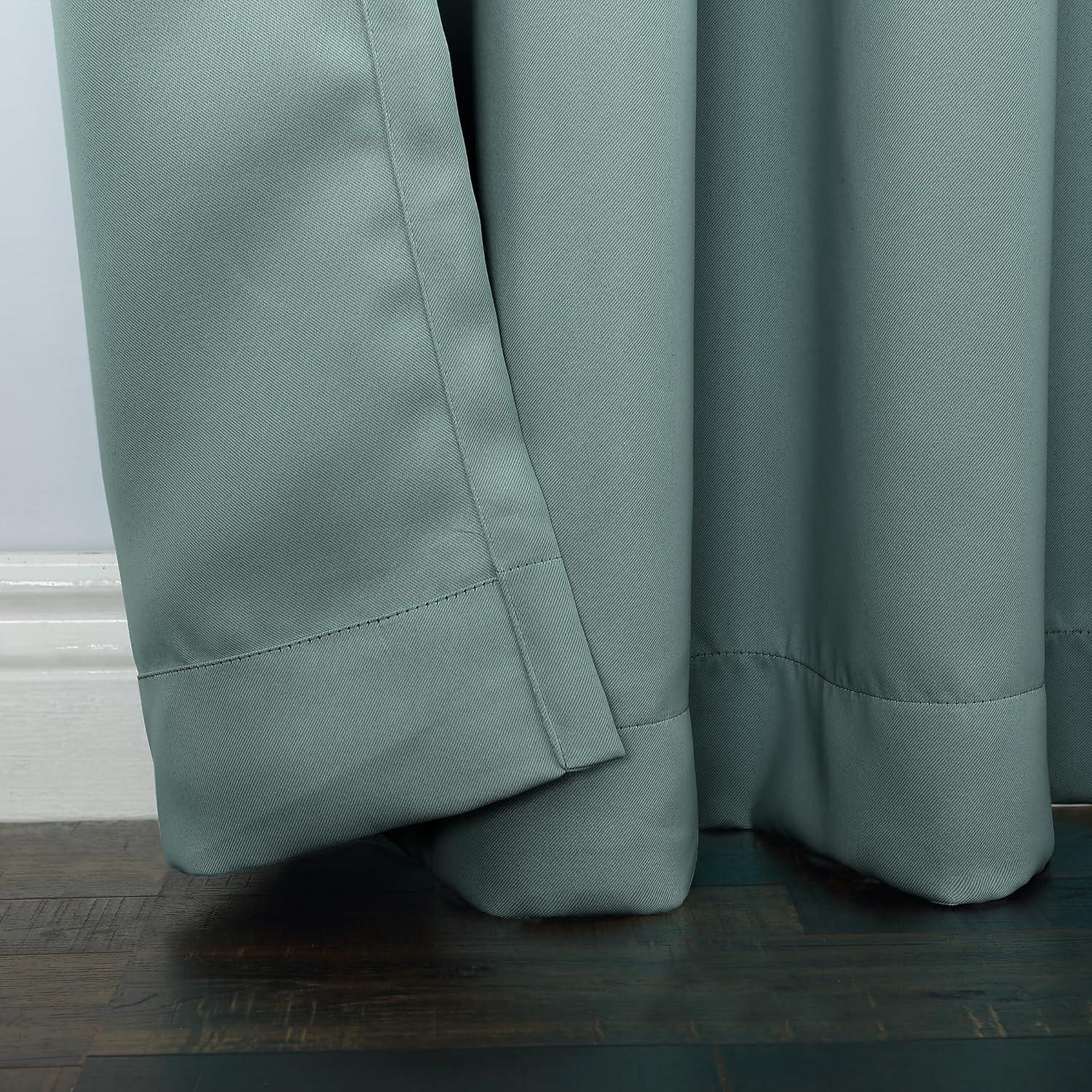 100"x84" Sun Zero Blackout Kenneth Extra-Wide Grommet Sliding Patio Door Curtain Panel Mineral: Energy Efficient, Noise Reduction