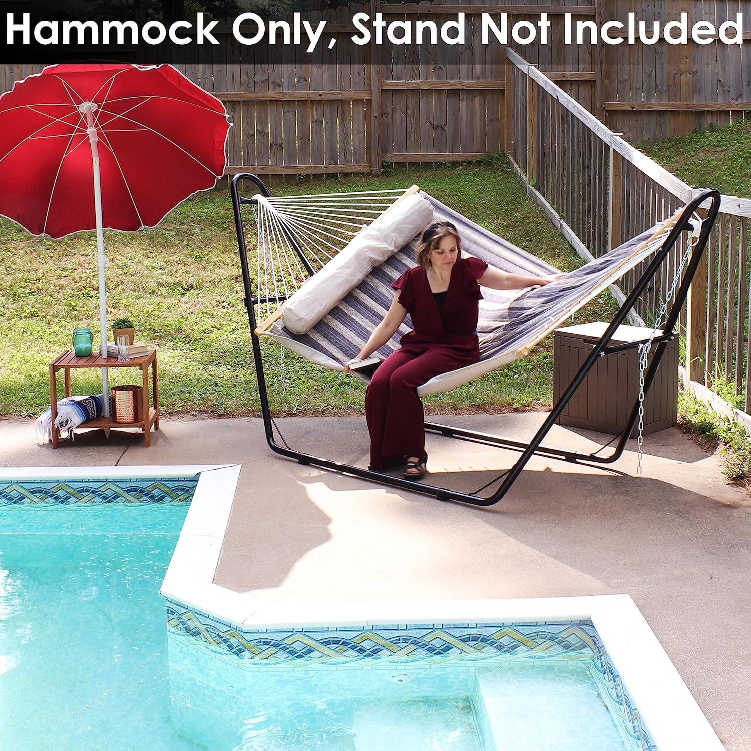 2-Person Quilted Polyester Spreader Bar Hammock