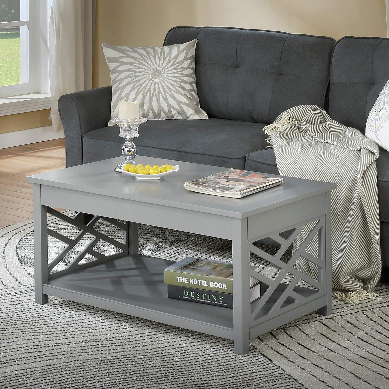 Alaterre Coventry 36" Coffee Table, End Table with Tray and Console/TV Table, Set of 3