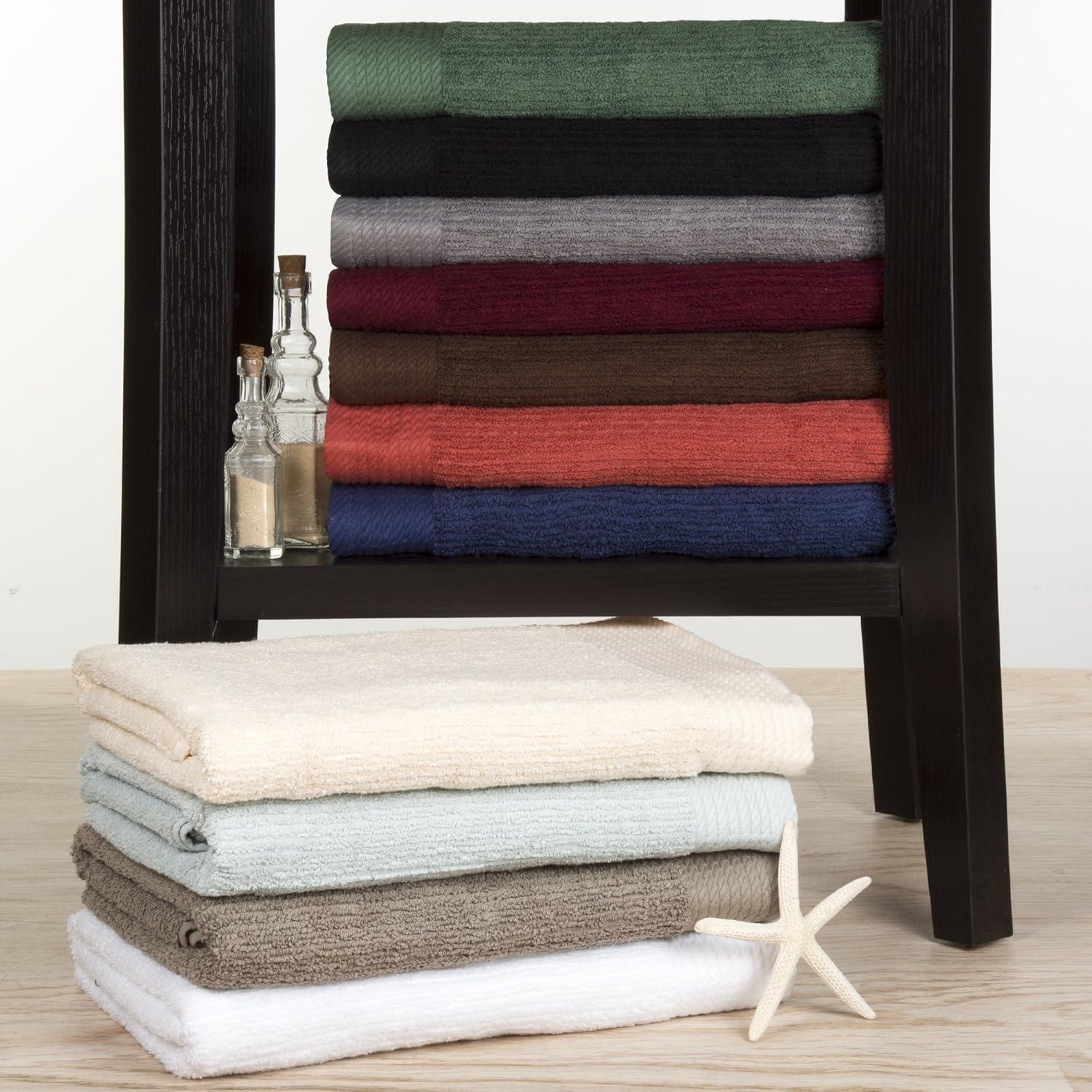 Luxurious Burgundy Egyptian Cotton Ribbed Towel Set