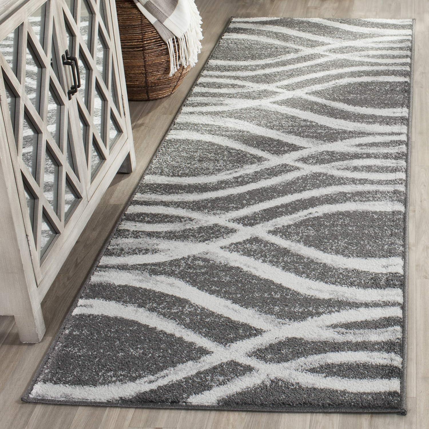 Adirondack ADR125 Machine Made Indoor Area Rug - Charcoal/Ivory - 6'x9' - Safavieh