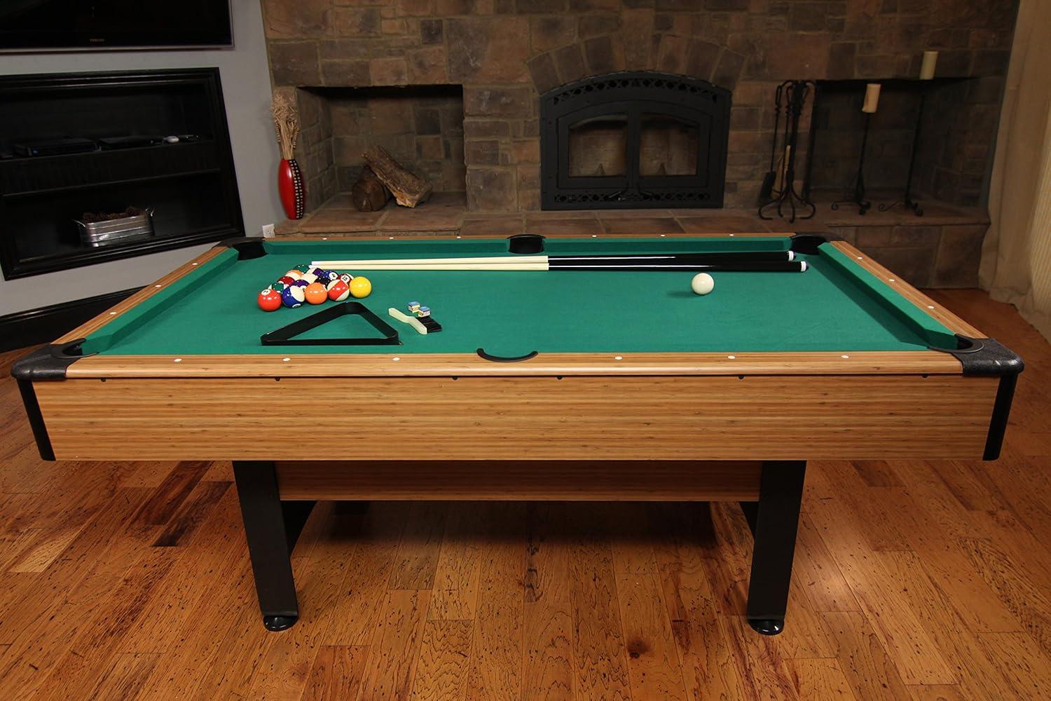 Mizerak Dynasty Space Saver 6.5' Billiard Table with Leg Levelers, Automatic Ball Return, and Classic Green Nylon Cloth