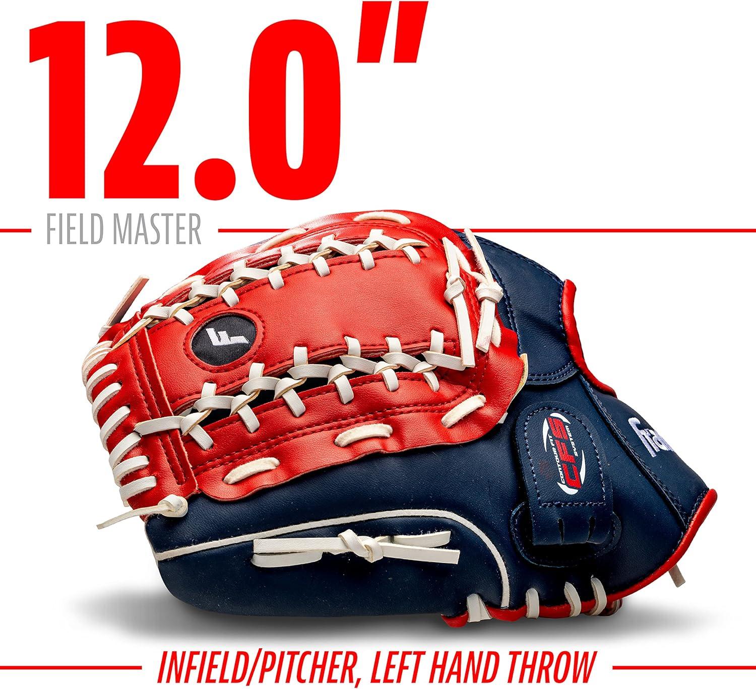 Franklin Sports Field Master USA Series 12.0" Baseball Glove - Left Handed Thrower Blue/Red