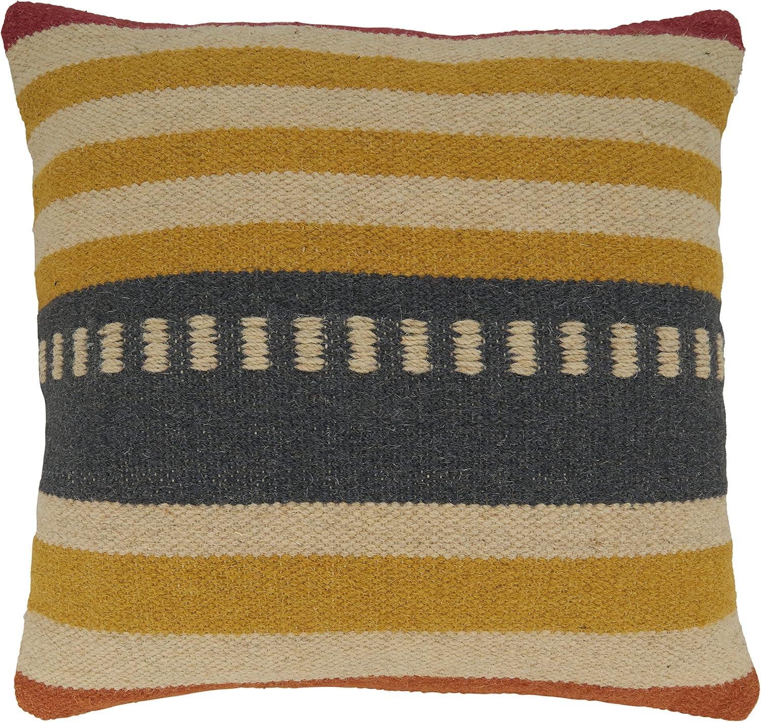 Multicolor 20" Square Kilim Cotton Throw Pillow