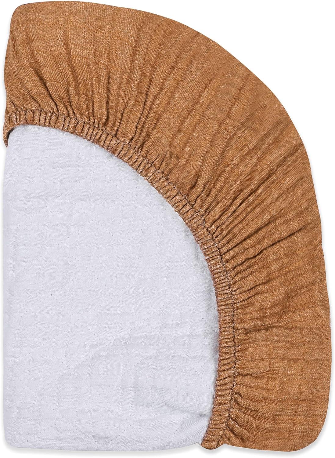 Burnt Sienna Quilted Muslin Changing Pad Cover