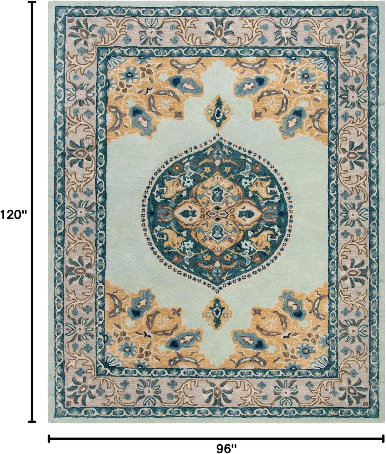 Antiquity AT66 Hand Tufted Indoor Area Rug - Turquoise/Silver - 8'x10' - Safavieh