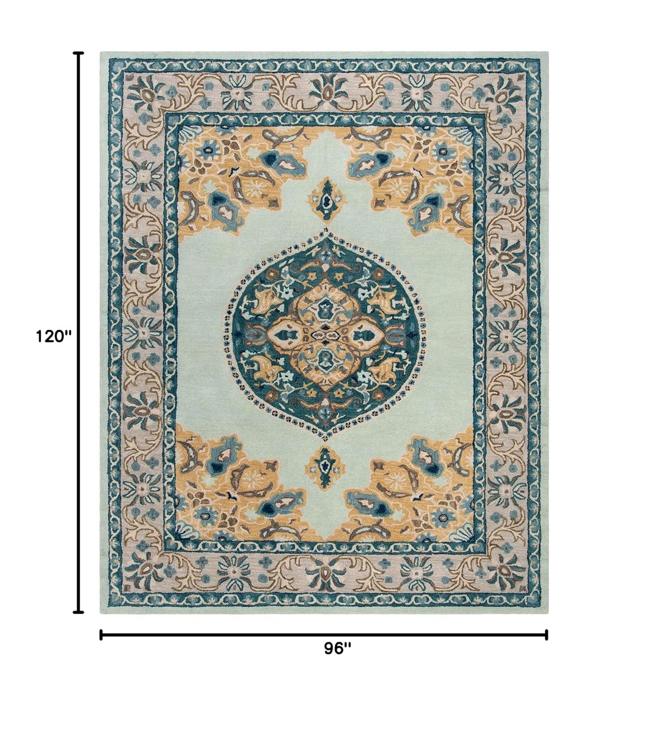 Antiquity AT66 Hand Tufted Indoor Area Rug - Turquoise/Silver - 8'x10' - Safavieh