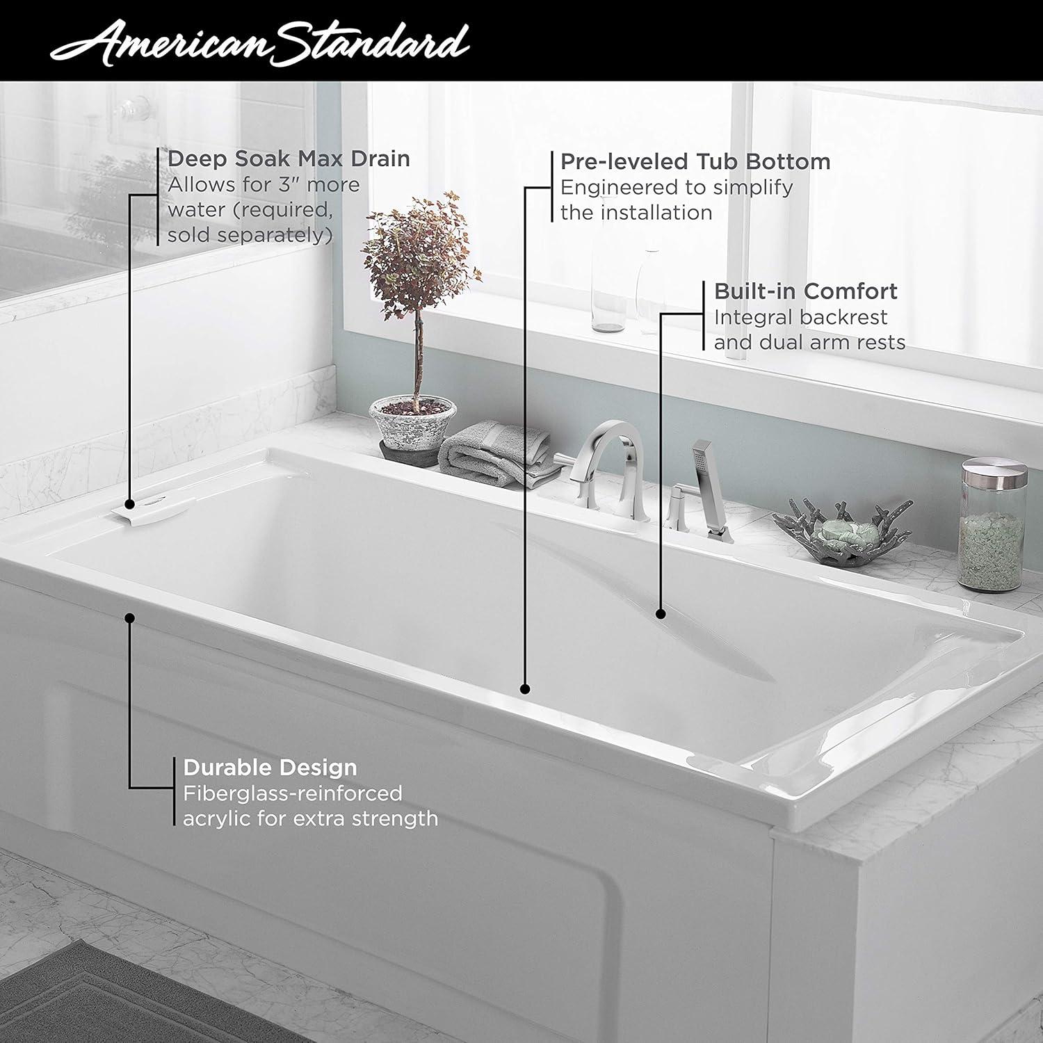 Evolution 60'' x 32'' Drop-In Soaking Fiberglass Bathtub