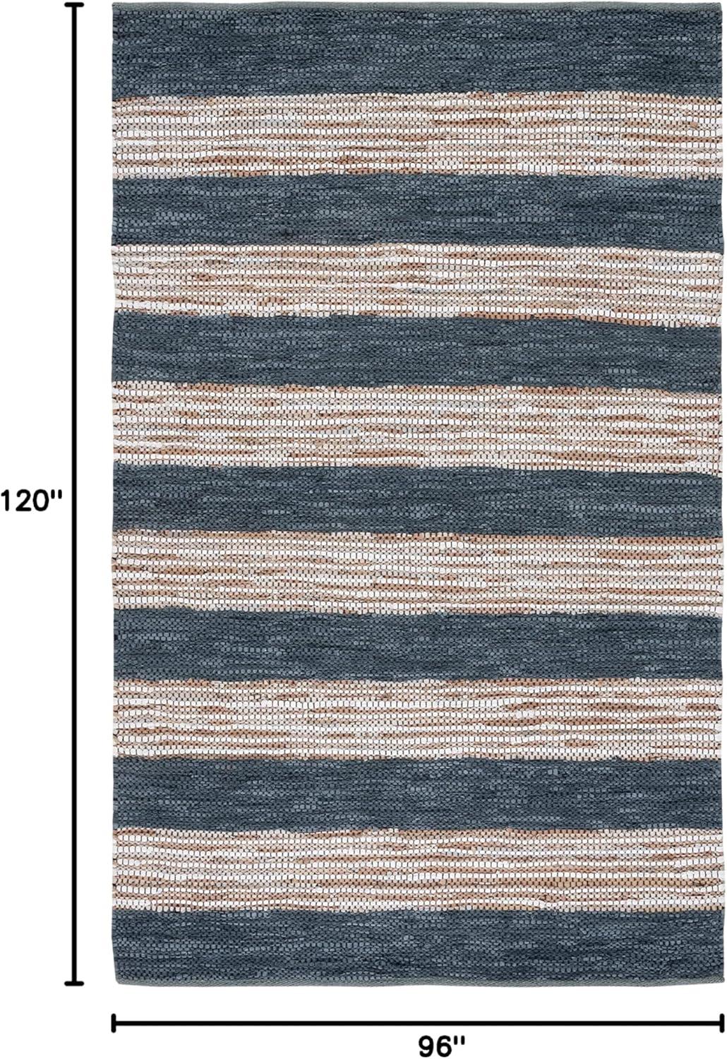 Vintage Leather VTL204 Hand Woven Area Rug - Dark Grey/Natural - 8'x10' - Safavieh.