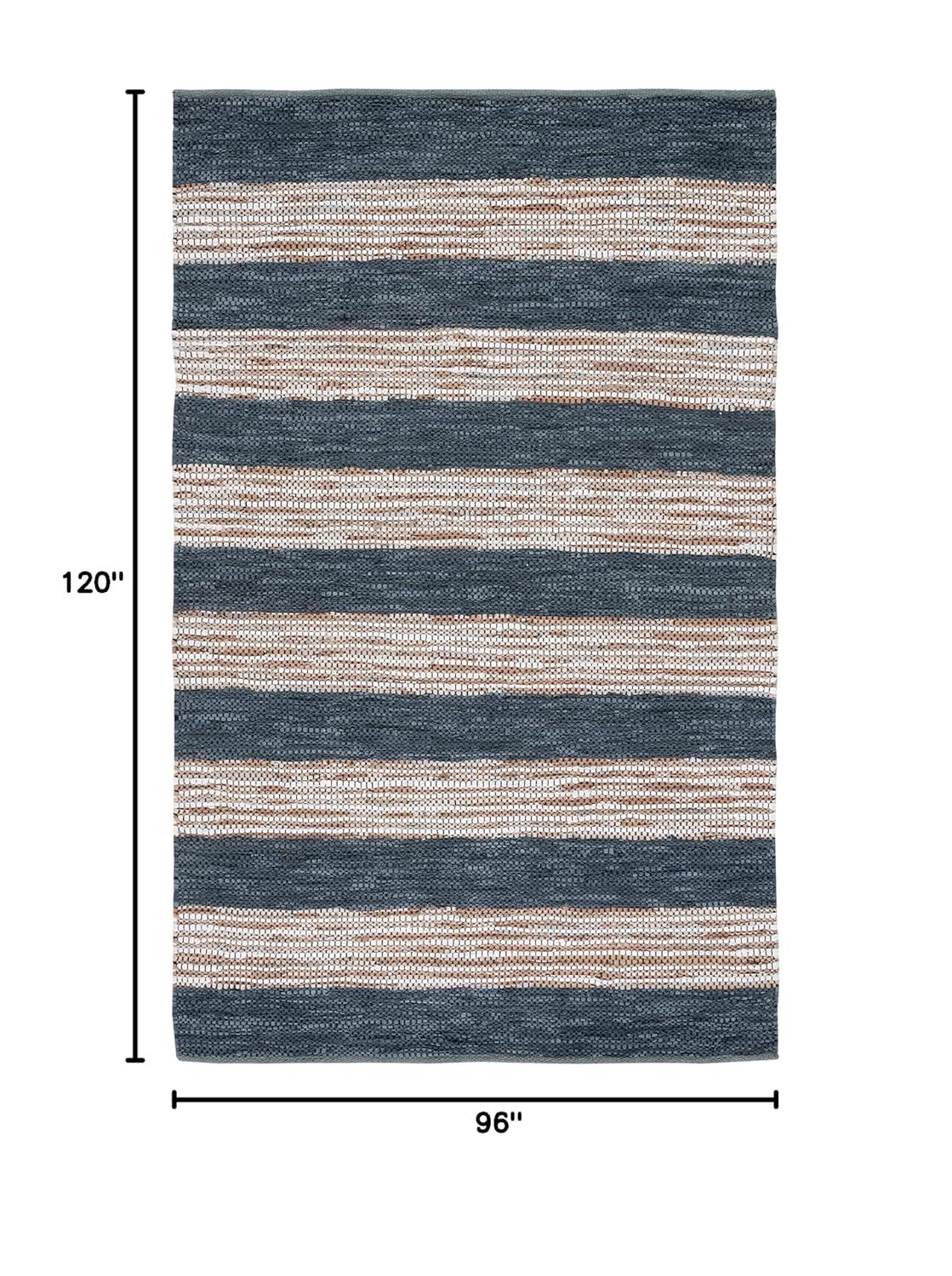 Vintage Leather VTL204 Hand Woven Area Rug - Dark Grey/Natural - 8'x10' - Safavieh.