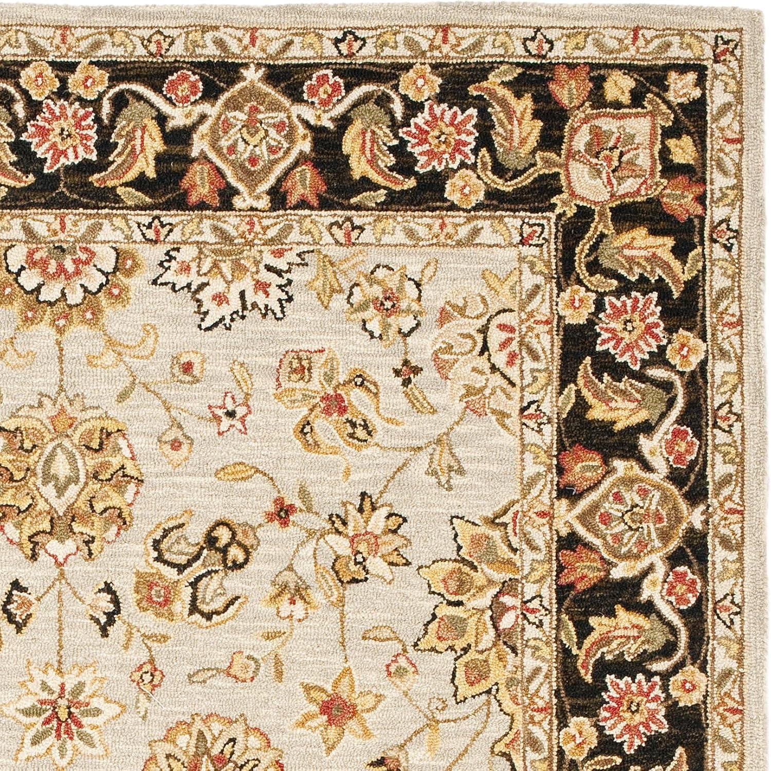 SAFAVIEH Chelsea Kaeden Floral Wool Area Rug, Brown/Ivory, 3'9" x 5'9"