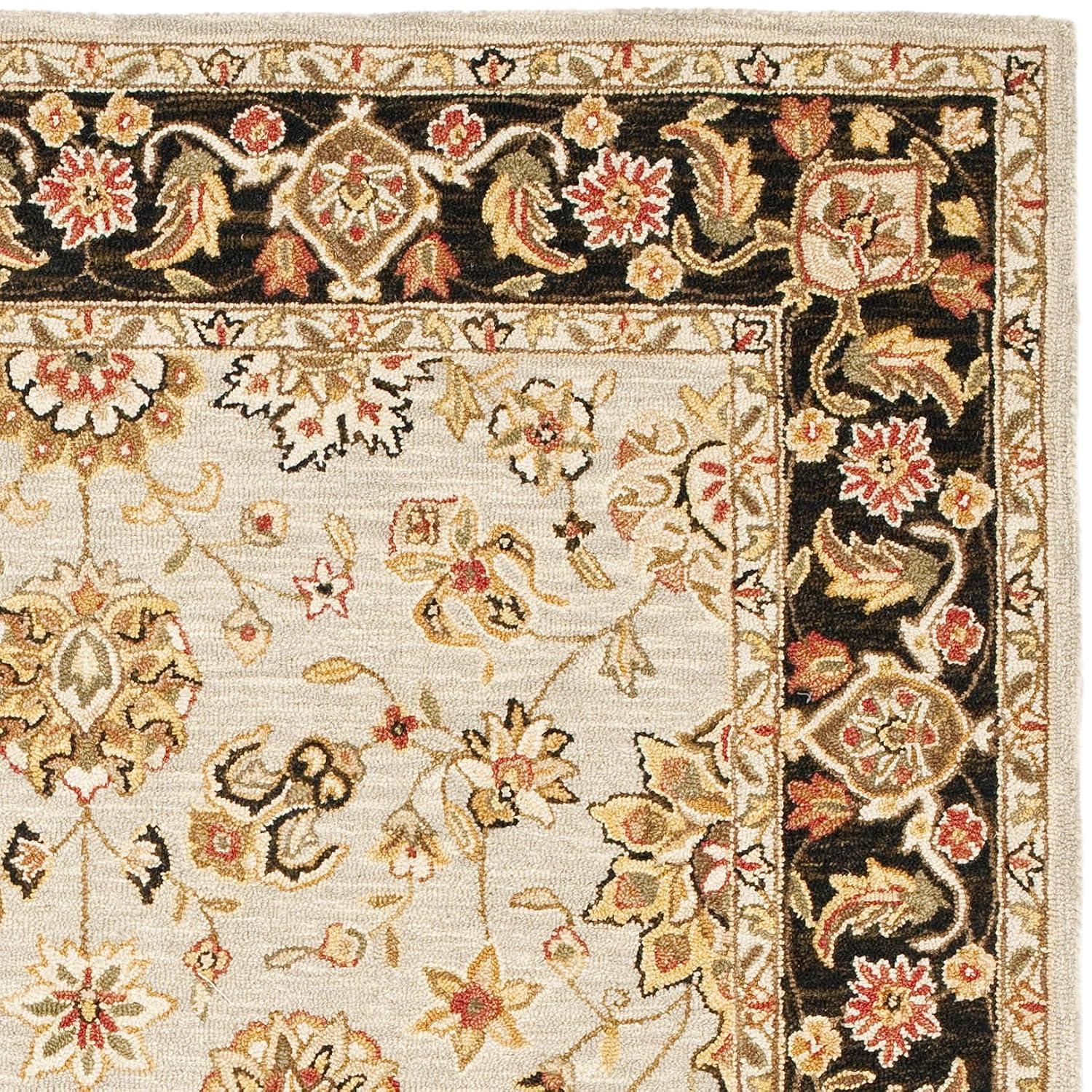 SAFAVIEH Chelsea Kaeden Floral Wool Area Rug, Brown/Ivory, 3'9" x 5'9"