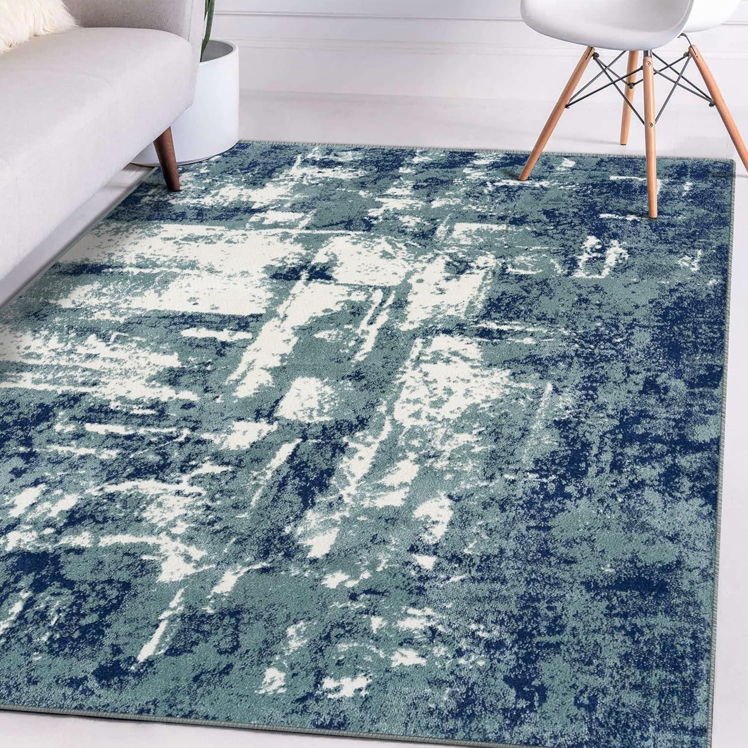 Luxe Weavers Abstract Modern Area Rug, Blue 6x9