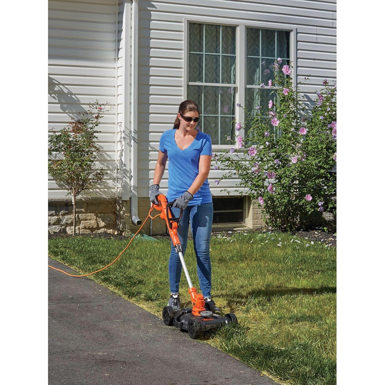 BLACK+DECKER Electric Lawn Mower, String Trimmer, Edger, 3-In-1, Corded, (BESTA512CM)