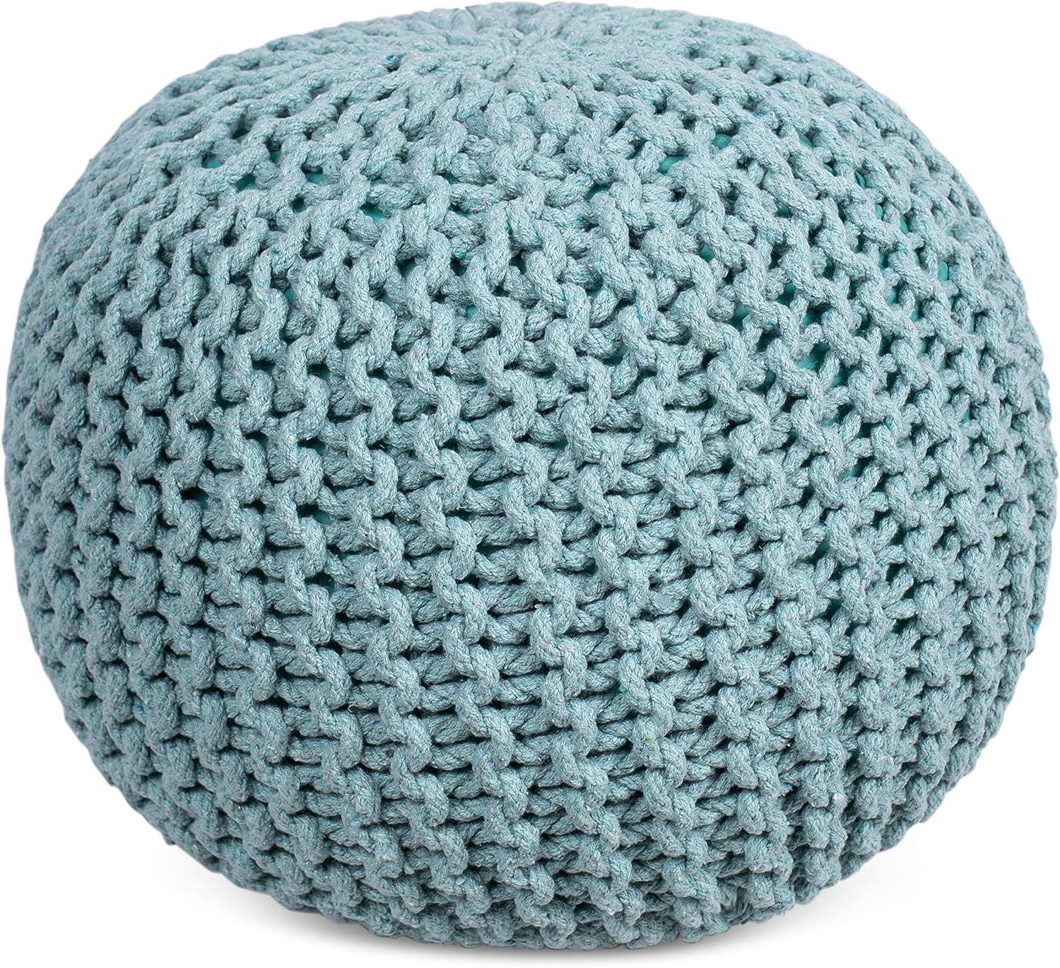 BirdRock Home Round Pouf Foot Stool Ottoman - Sage Green