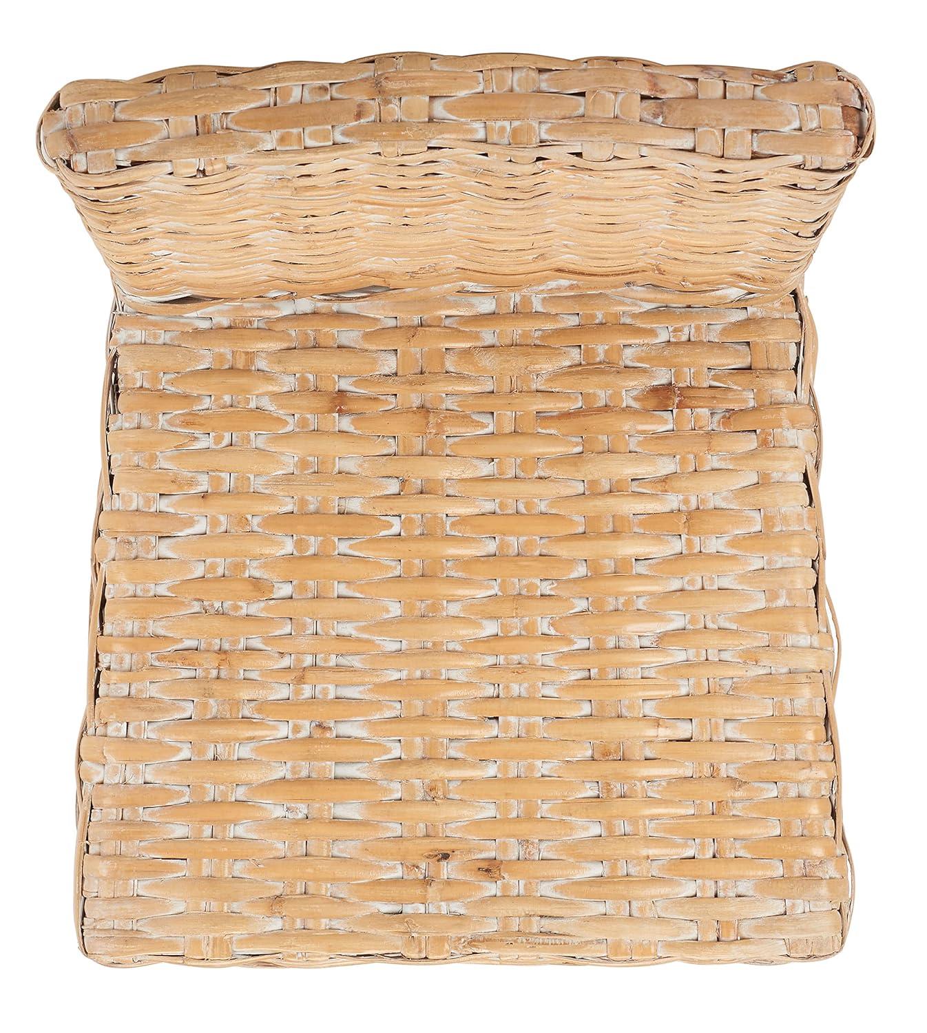Tobie Rattan Bar Stool - White Washed - Safavieh