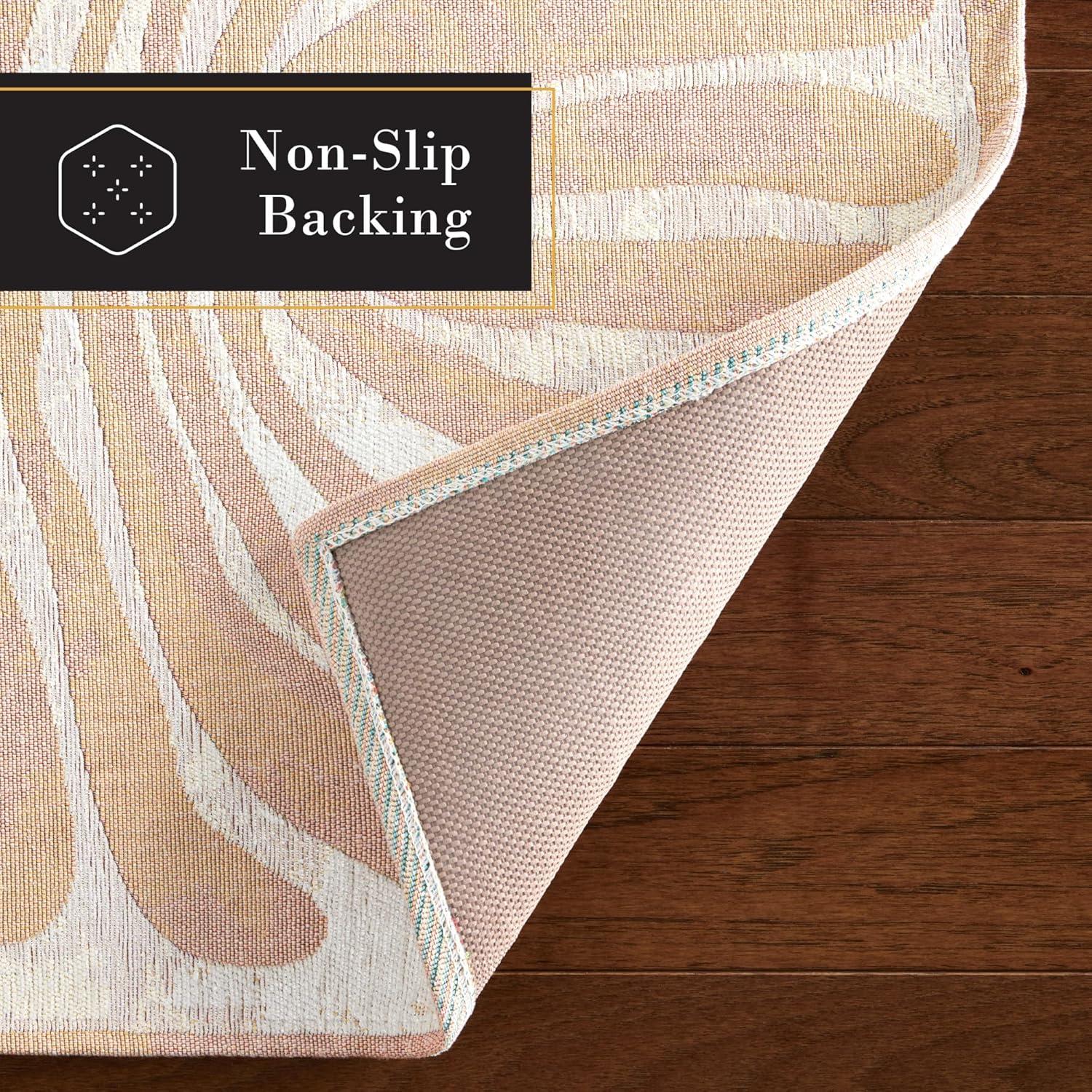 Town & Country Living TOWN & COUNTRY Luxe Livie Matisse Cutout Everwash Non-Slip Backing Washable Multi-Use Kitchen Mat