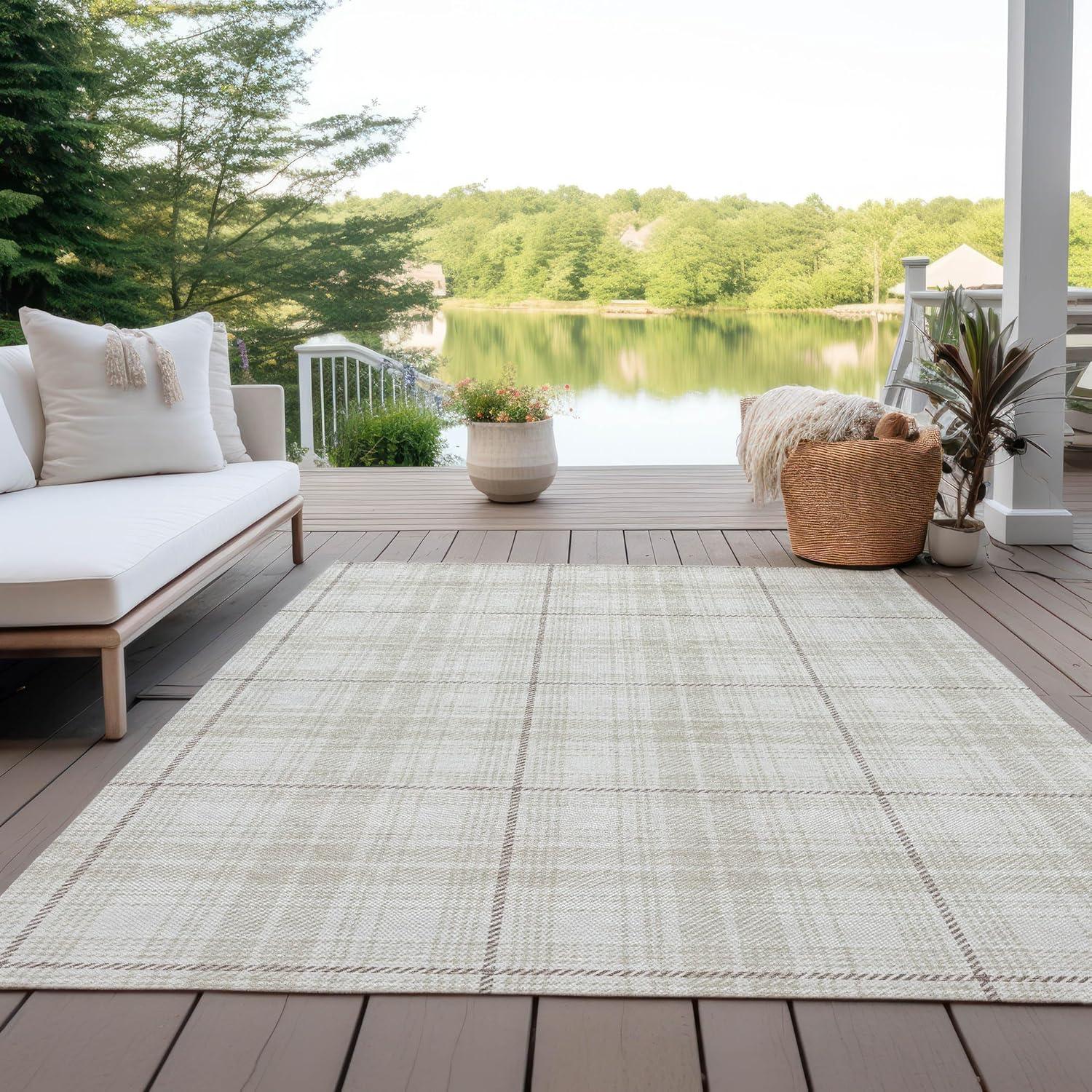 Addison Rugs Chantille ACN993 Ivory 2'6" x 3'10" Indoor Outdoor Area Rug, Easy Clean, Machine Washable, Non Shedding, Bedroom, Entry, Living Room, Dining Room, Kitchen, Patio Rug