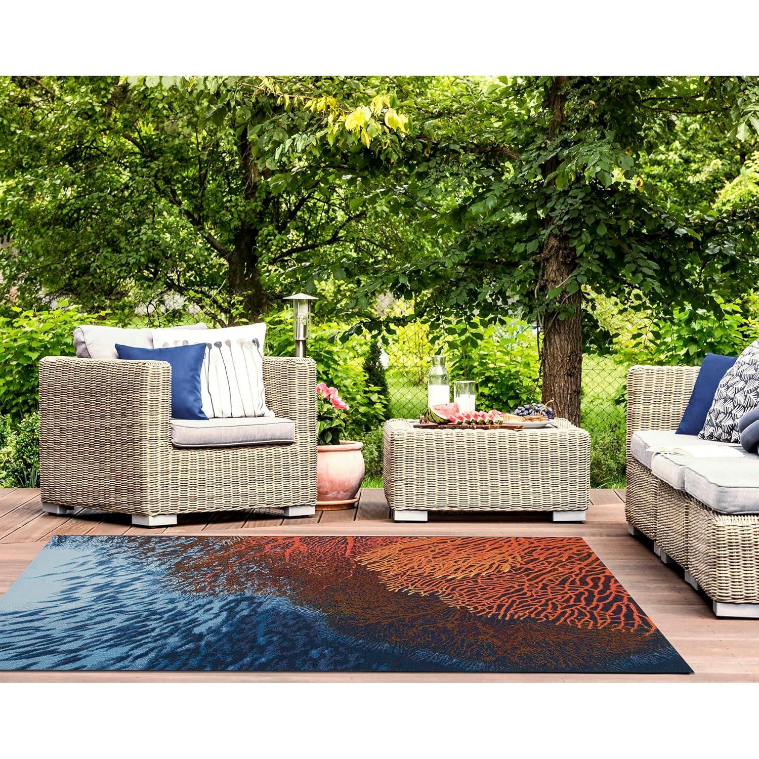 Liora Manne Marina Coral Indoor/Outdoor Rug Ocean 3'3" x 4'11"