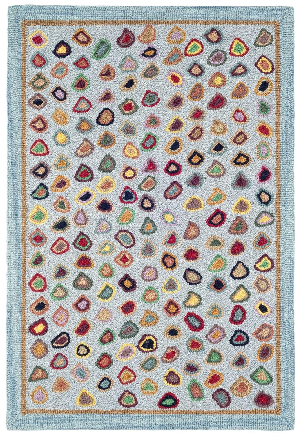 Cat'S Paw Blue Hand Micro Hooked Wool Rug