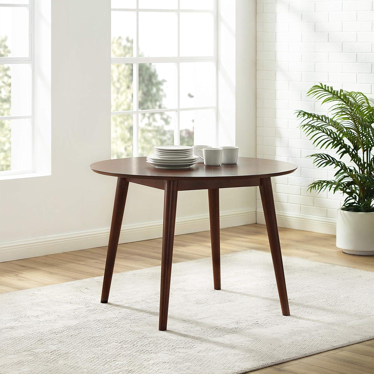 Mid-Century Modern Landon 47'' Round Mahogany Wood Dining Table