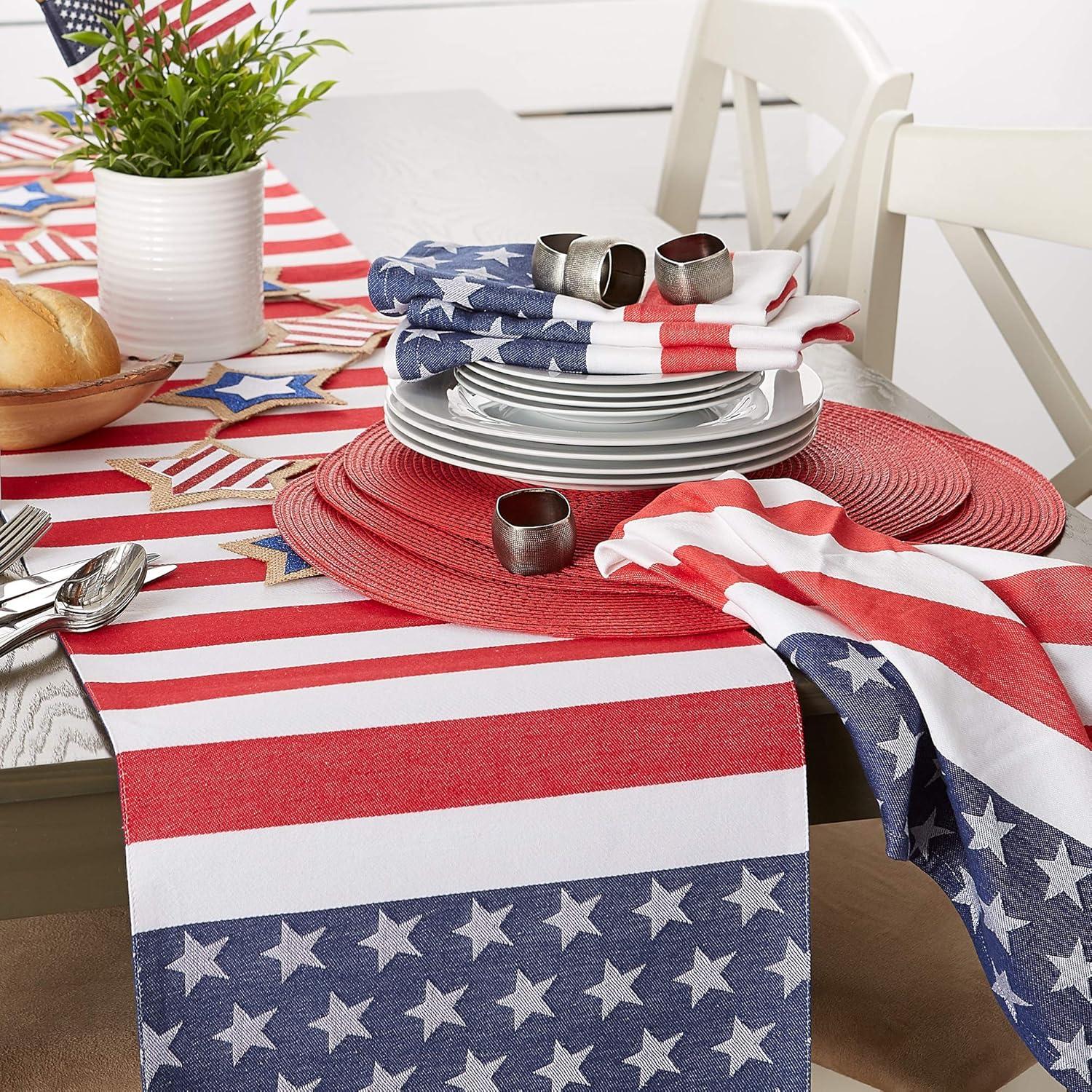 Red Round Braided Placemats Set of 6 for Dining Tables