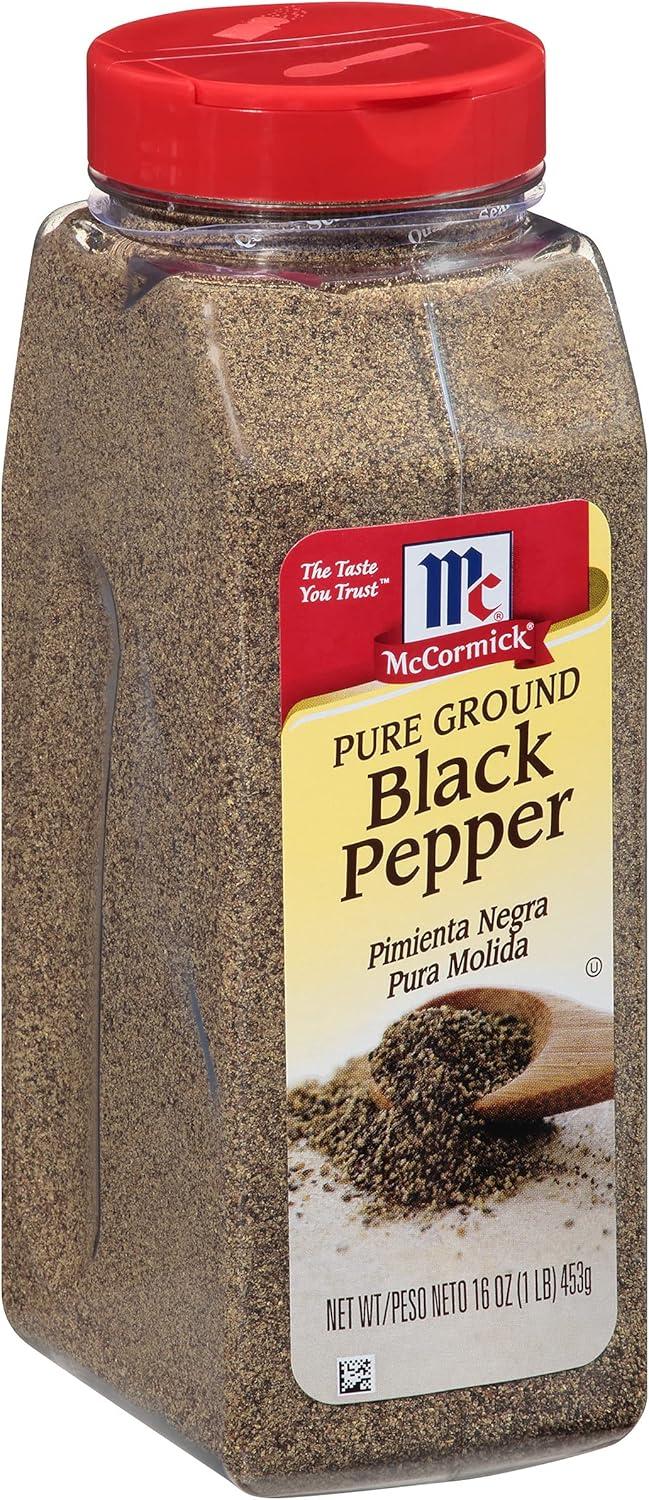 McCormick Pure Ground Black Pepper, 16 oz Plastic Bottle