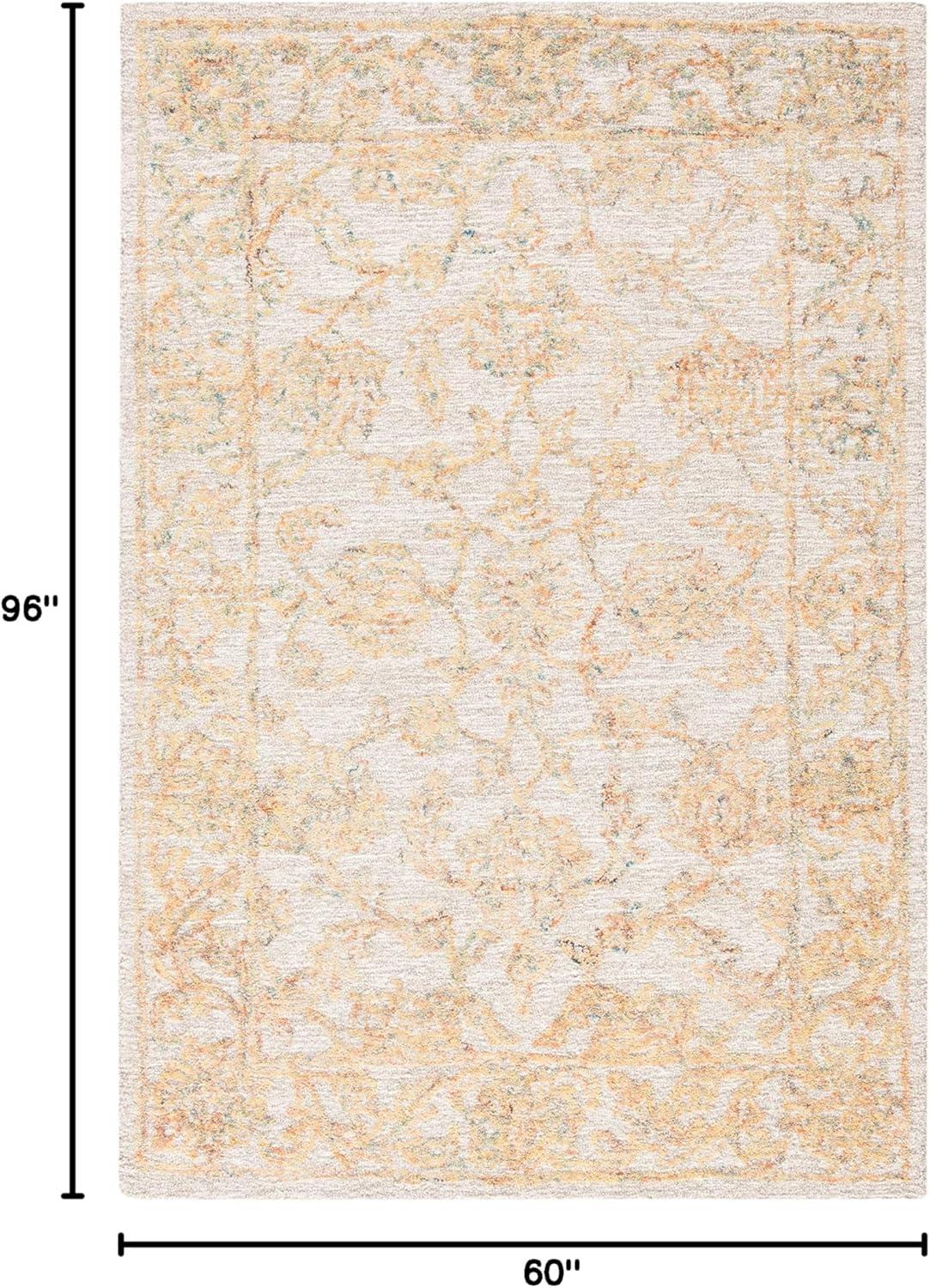 Abstract ABT477 Hand Tufted Area Rug - Beige/Gold - 5' X 8' - Safavieh.