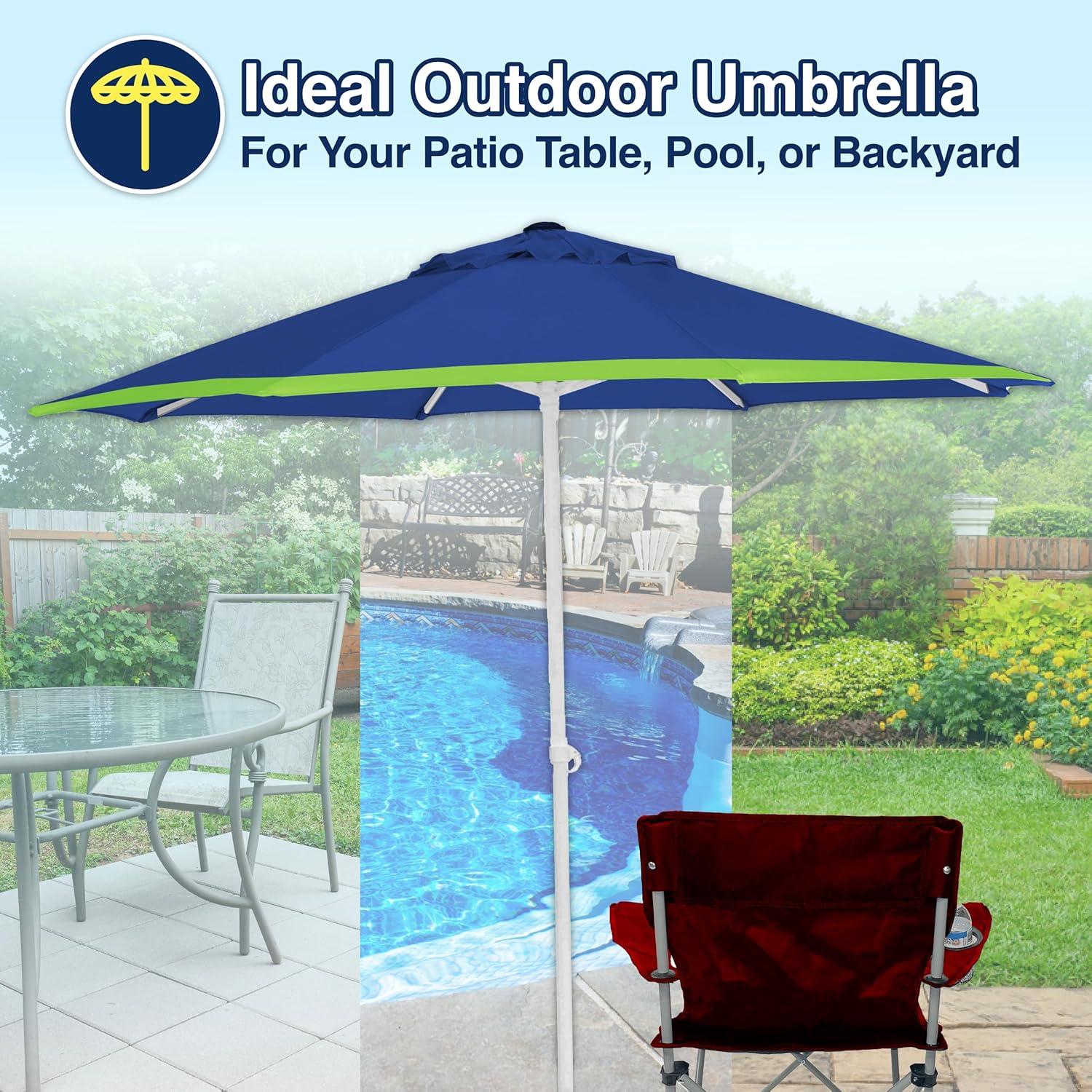 7ft All-In-One Beach Umbrella with UV Protection