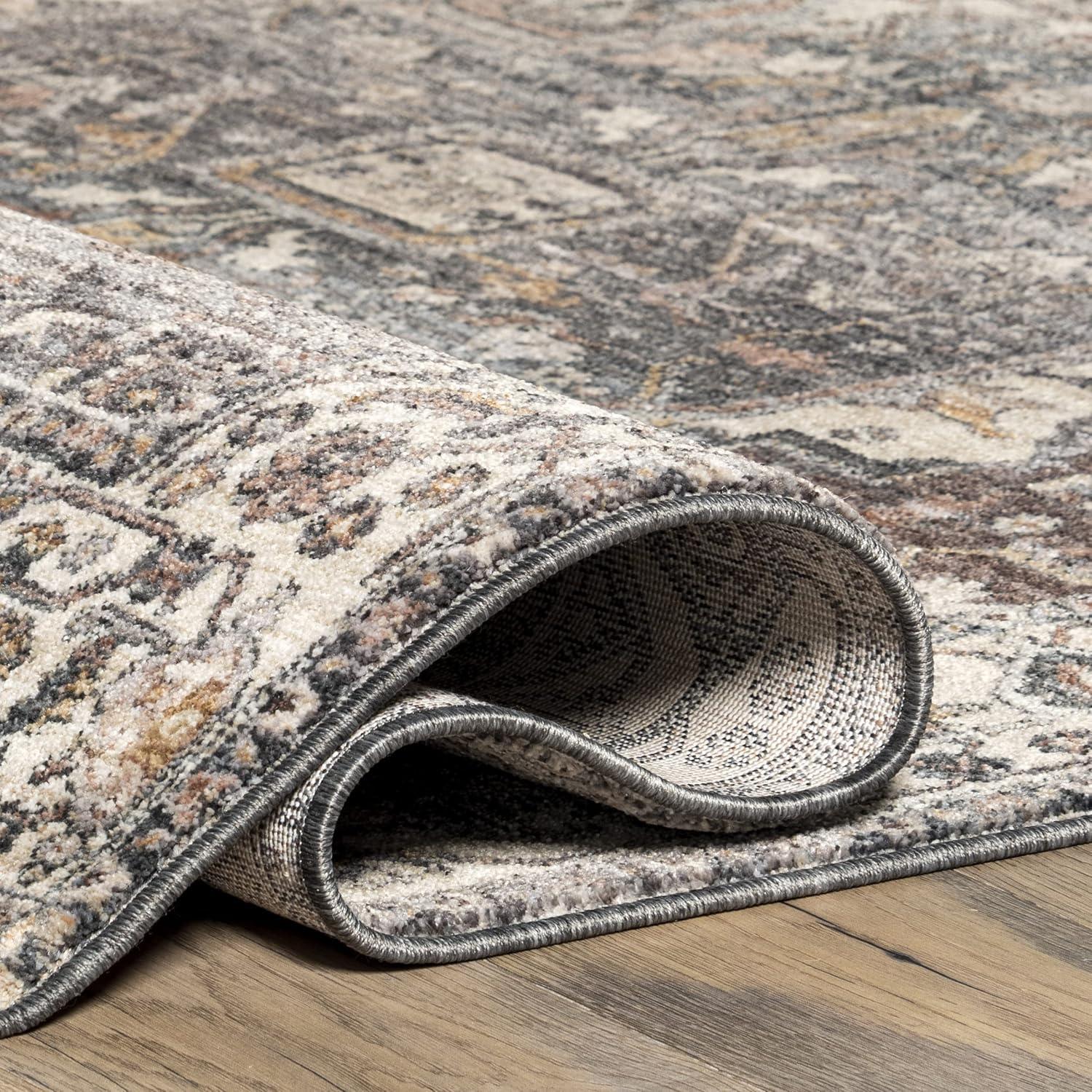 Nuloom Harriet Oriental/Persian 5x8 Indoor Area Rug for Living Room Bedroom Dining Room Kitchen, Dark Grey/Multicolor