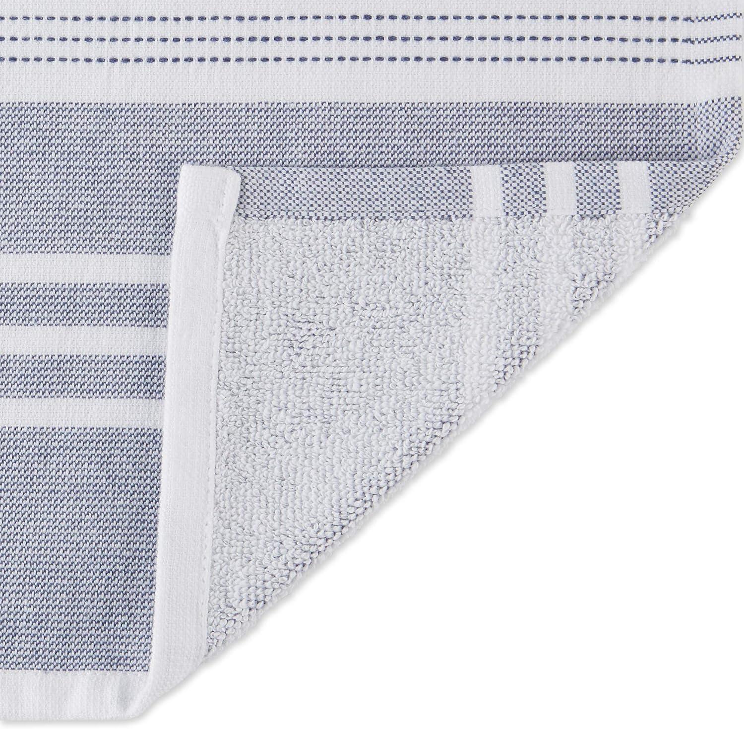 FRENCH BLUE FRENCH TERRY VARIEGATED STRIPE DISHTOWEL 3 PIECE