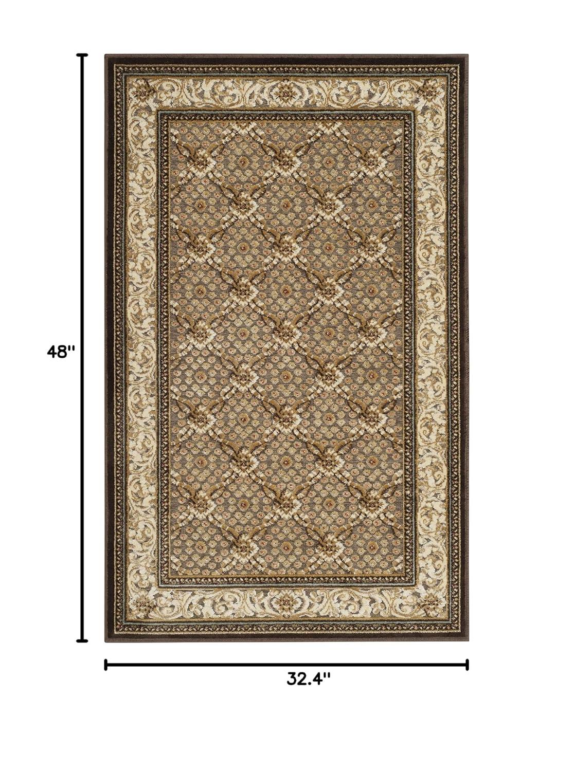 SAFAVIEH Paradise Jonette Geometric Floral Area Rug, Dark Brown, 2'7" x 4'