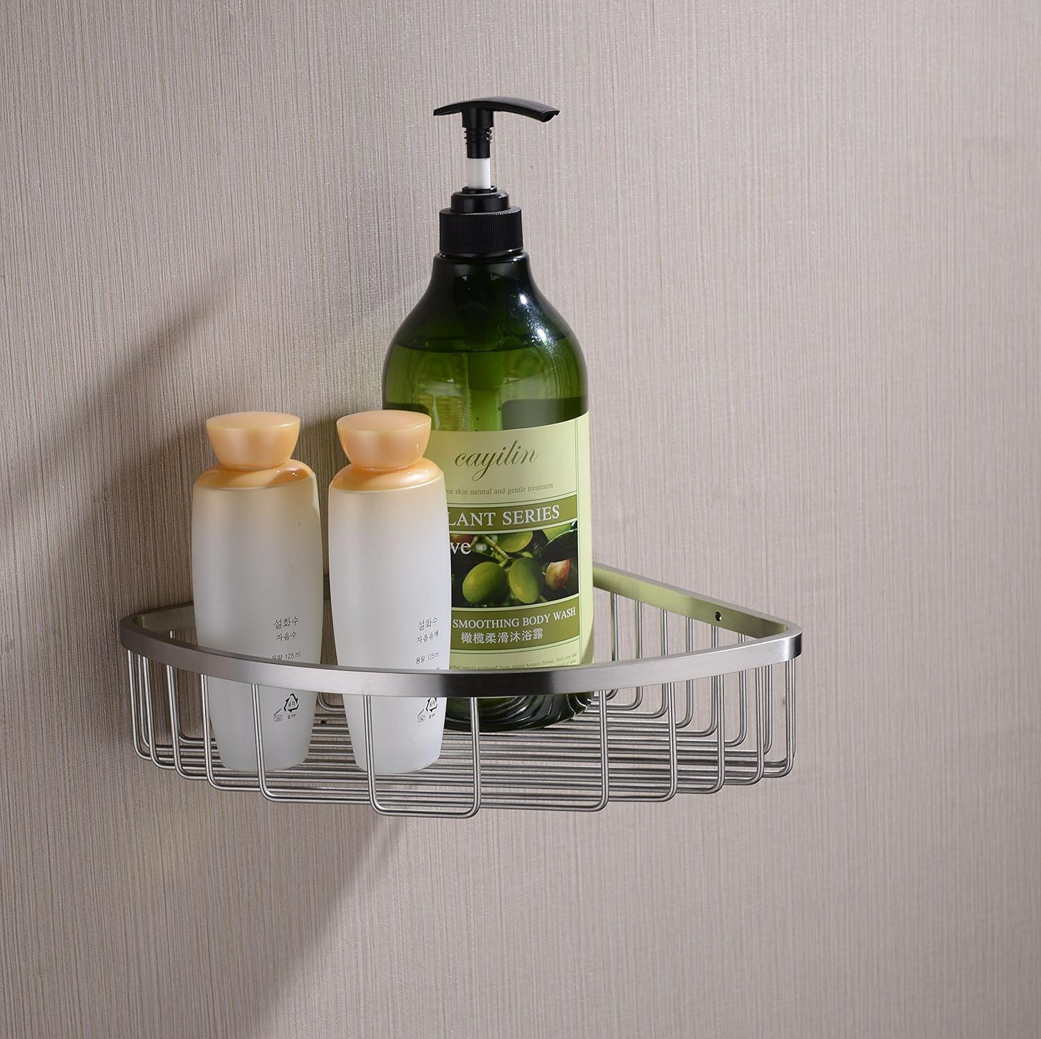 Brushed Nickel Stainless Steel Corner Shower Caddy