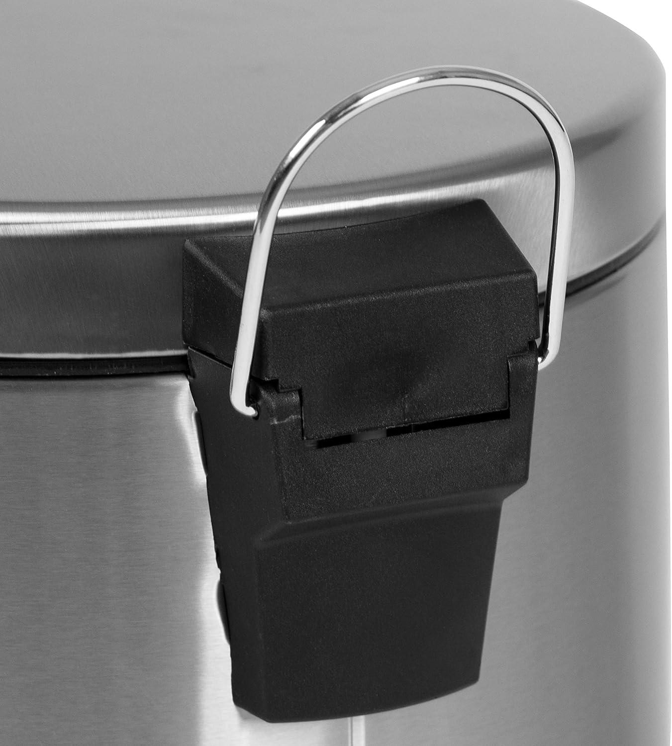 Silver Stainless Steel Fingerprint Resistant Pedal Trash Can 5.3 Gallons