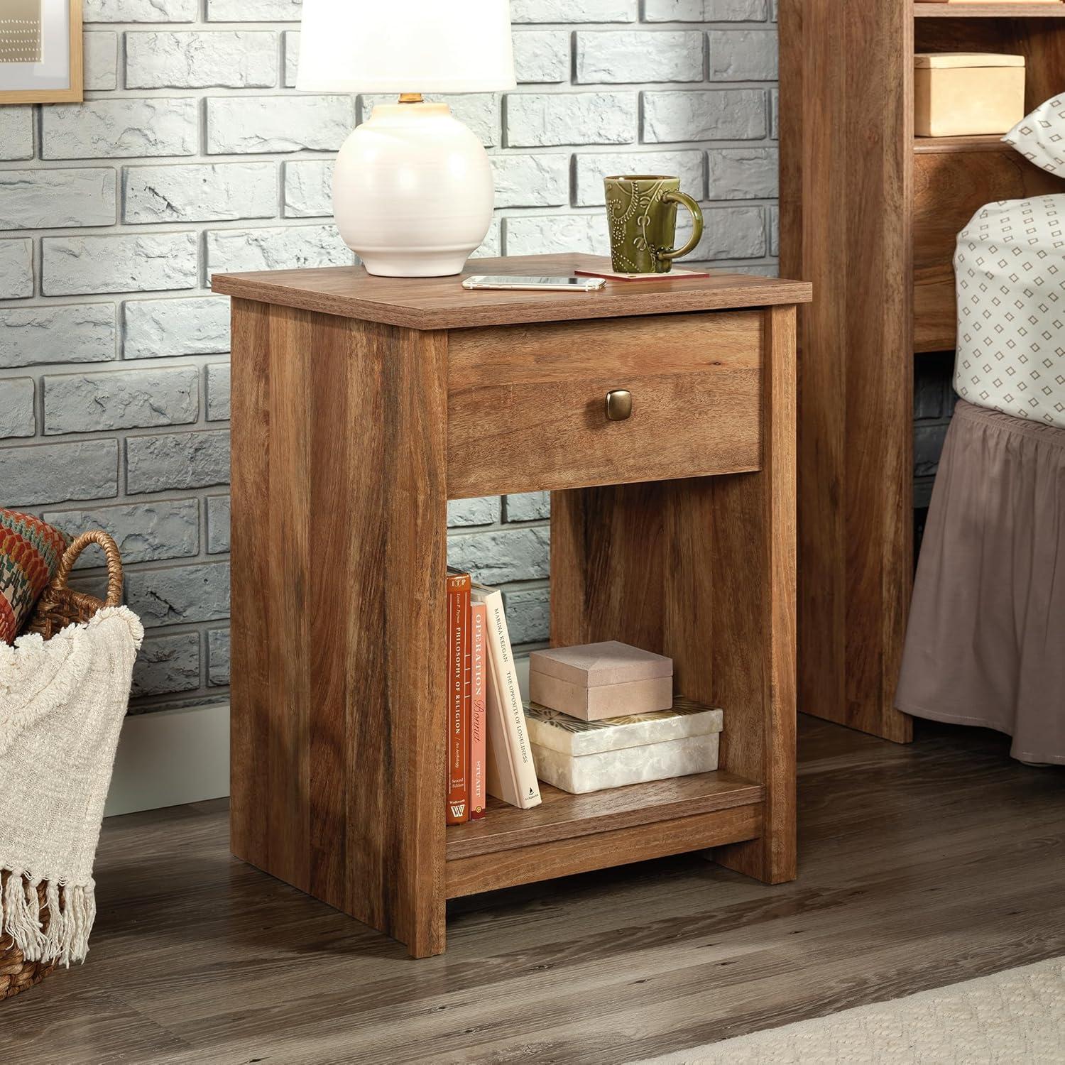 Sindoori Mango Farmhouse Nightstand with Open Storage