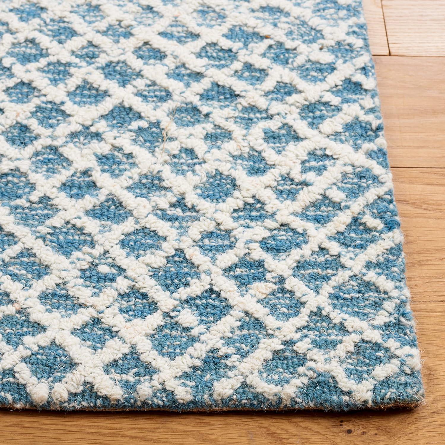 Micro-Loop MLP353 Hand Tufted Indoor Area Rug - Blue/Ivory - 5'x8' - Safavieh